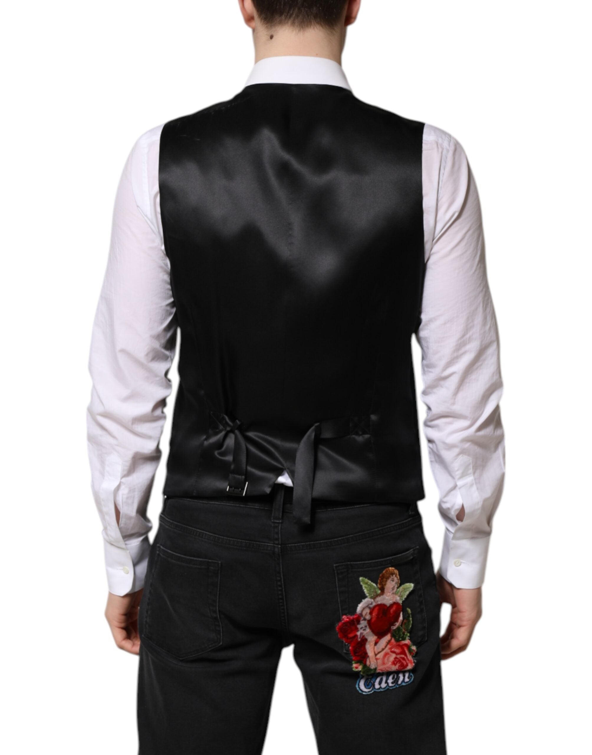 Dolce & Gabbana Green Wool Dress Formal Men Waistcoat Vest Dolce & Gabbana