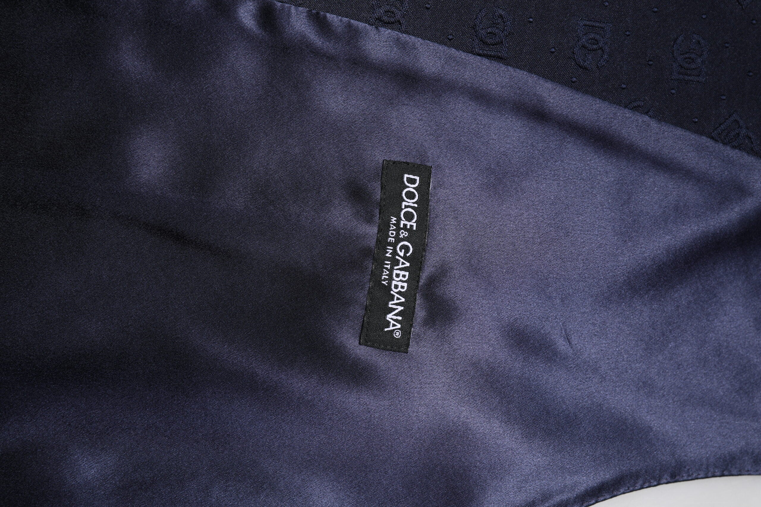 Dolce & Gabbana Dark Blue Logo Wool Formal Men Waistcoat Vest Dolce & Gabbana