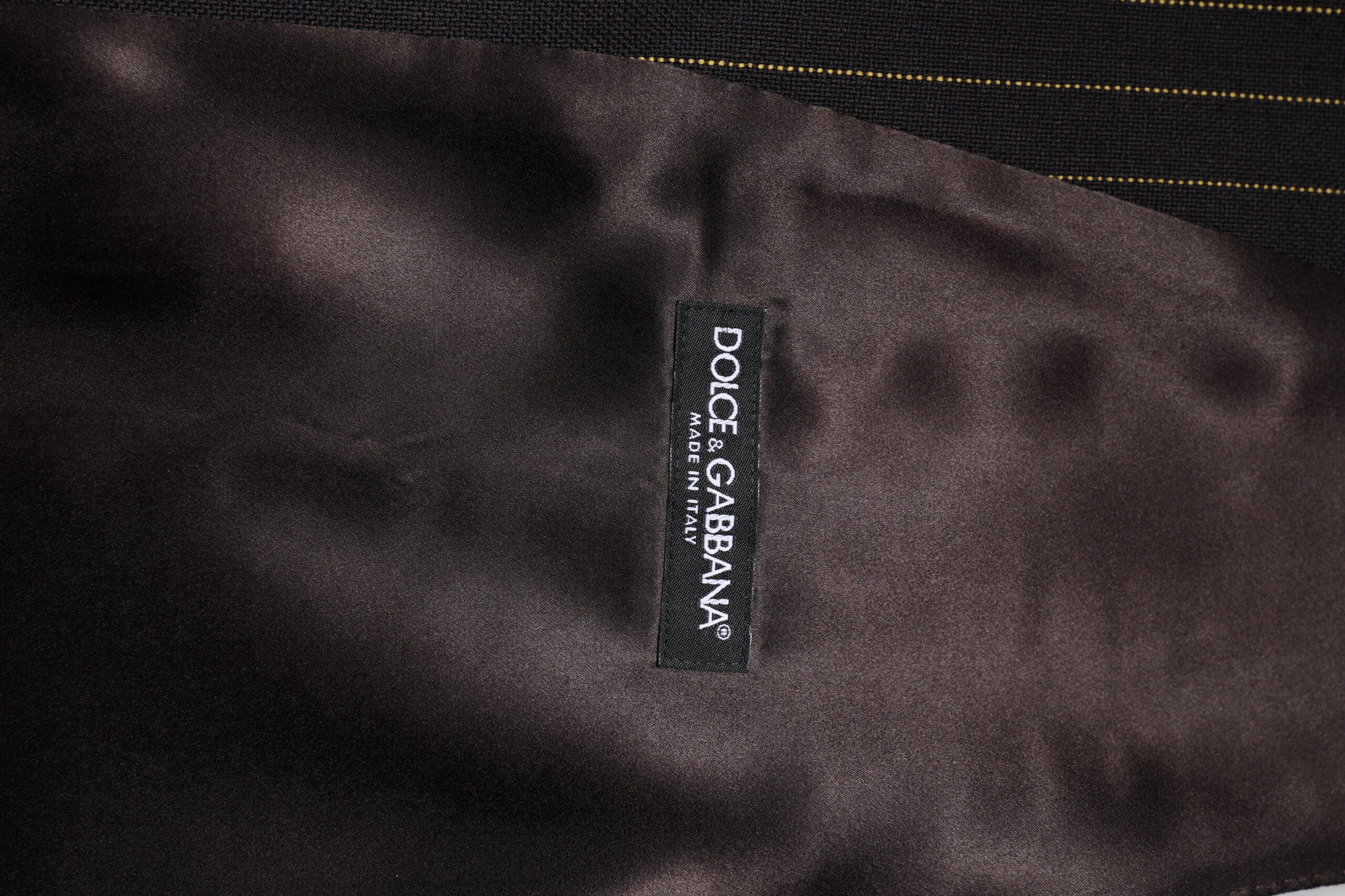 Dolce & Gabbana Black Stripes Wool Formal Men Waistcoat Vest Dolce & Gabbana