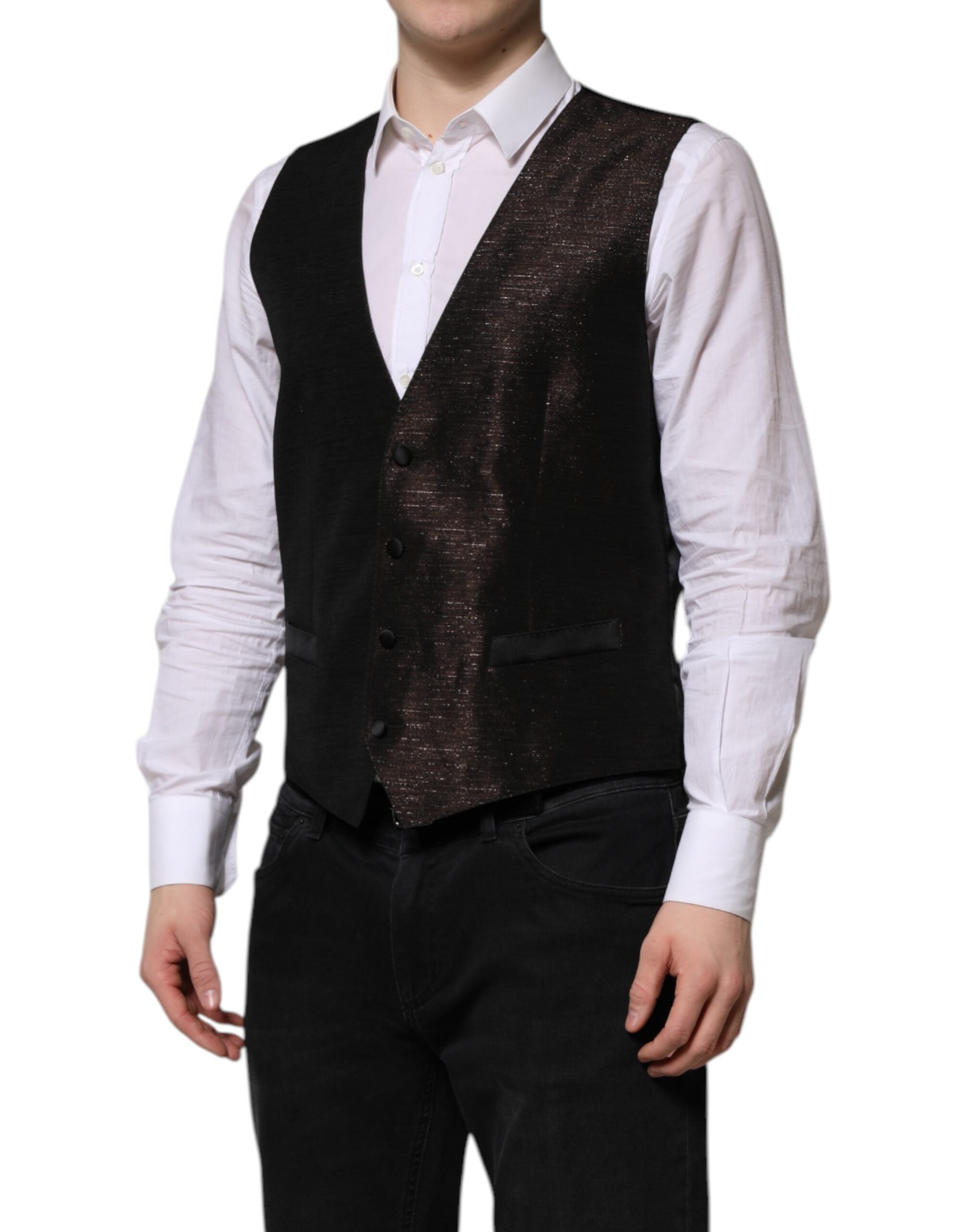 Dolce & Gabbana Dark Brown Dress Formal Men Waistcoat Vest Dolce & Gabbana