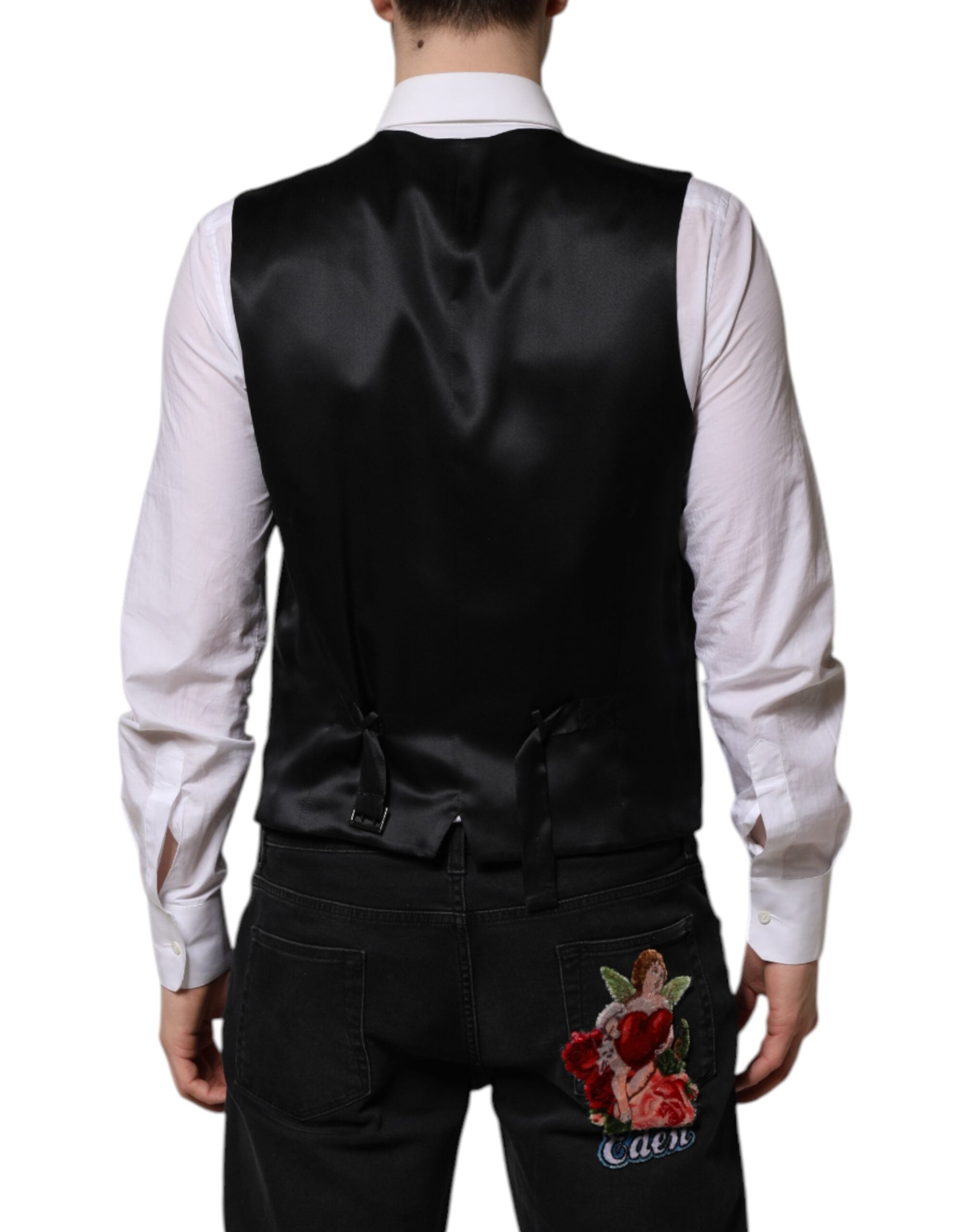 Dolce & Gabbana Dark Brown Dress Formal Men Waistcoat Vest Dolce & Gabbana