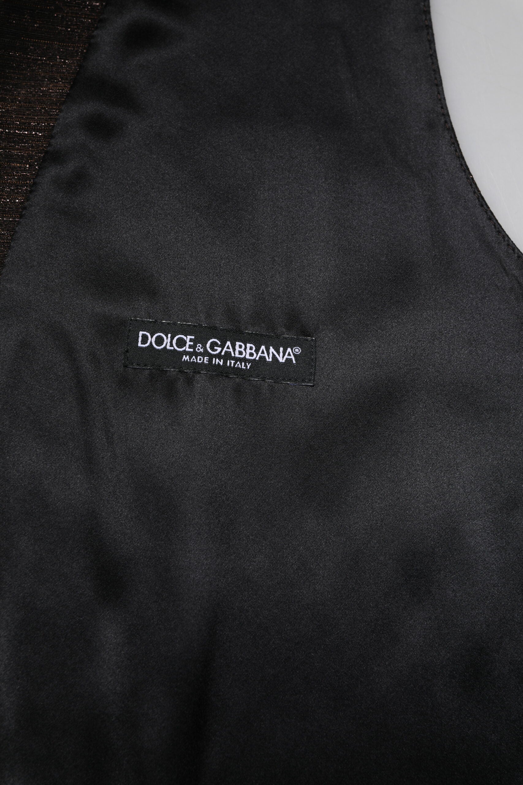 Dolce & Gabbana Dark Brown Dress Formal Men Waistcoat Vest Dolce & Gabbana