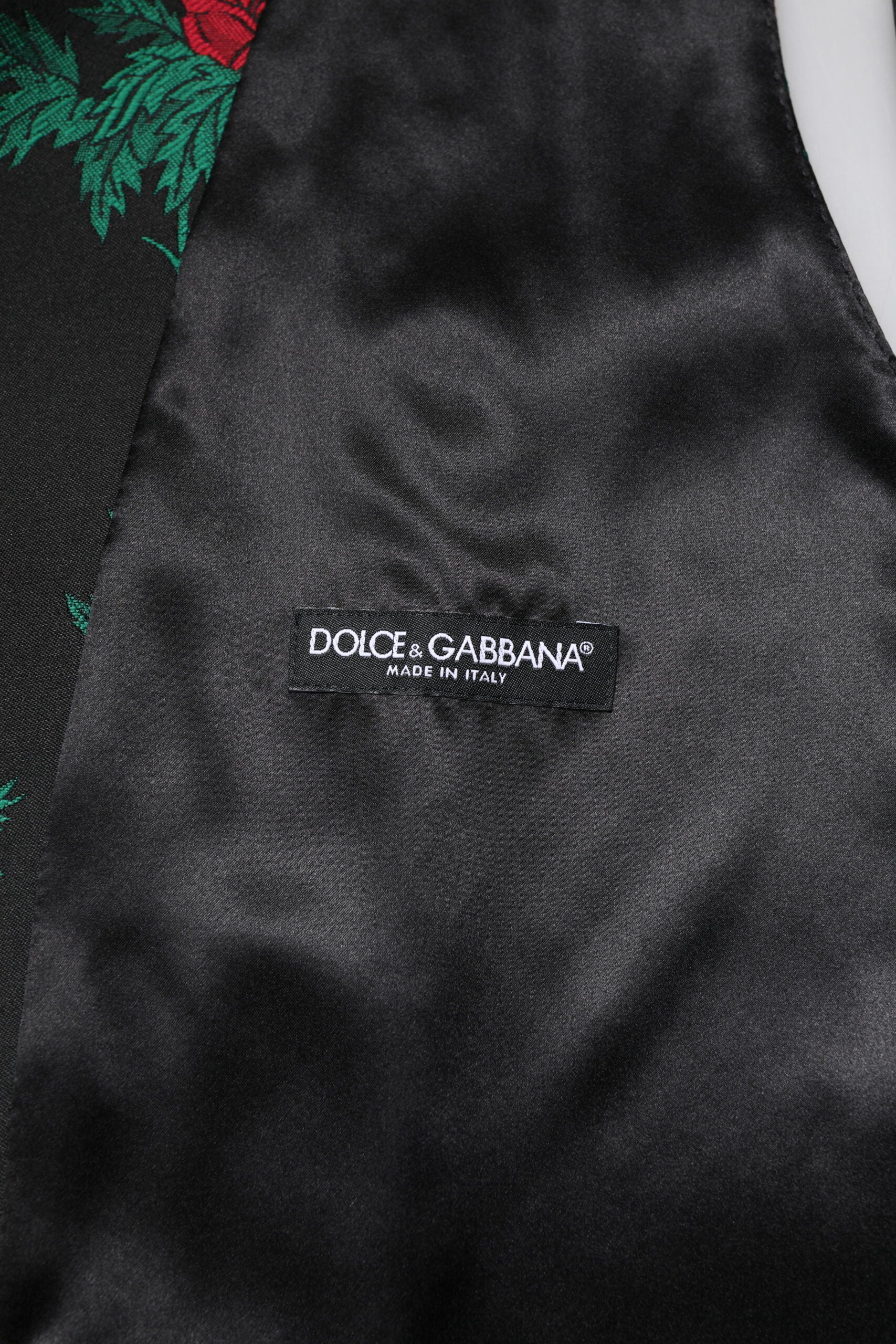 Dolce & Gabbana Red Floral Brocade Formal Men Waistcoat Vest Dolce & Gabbana