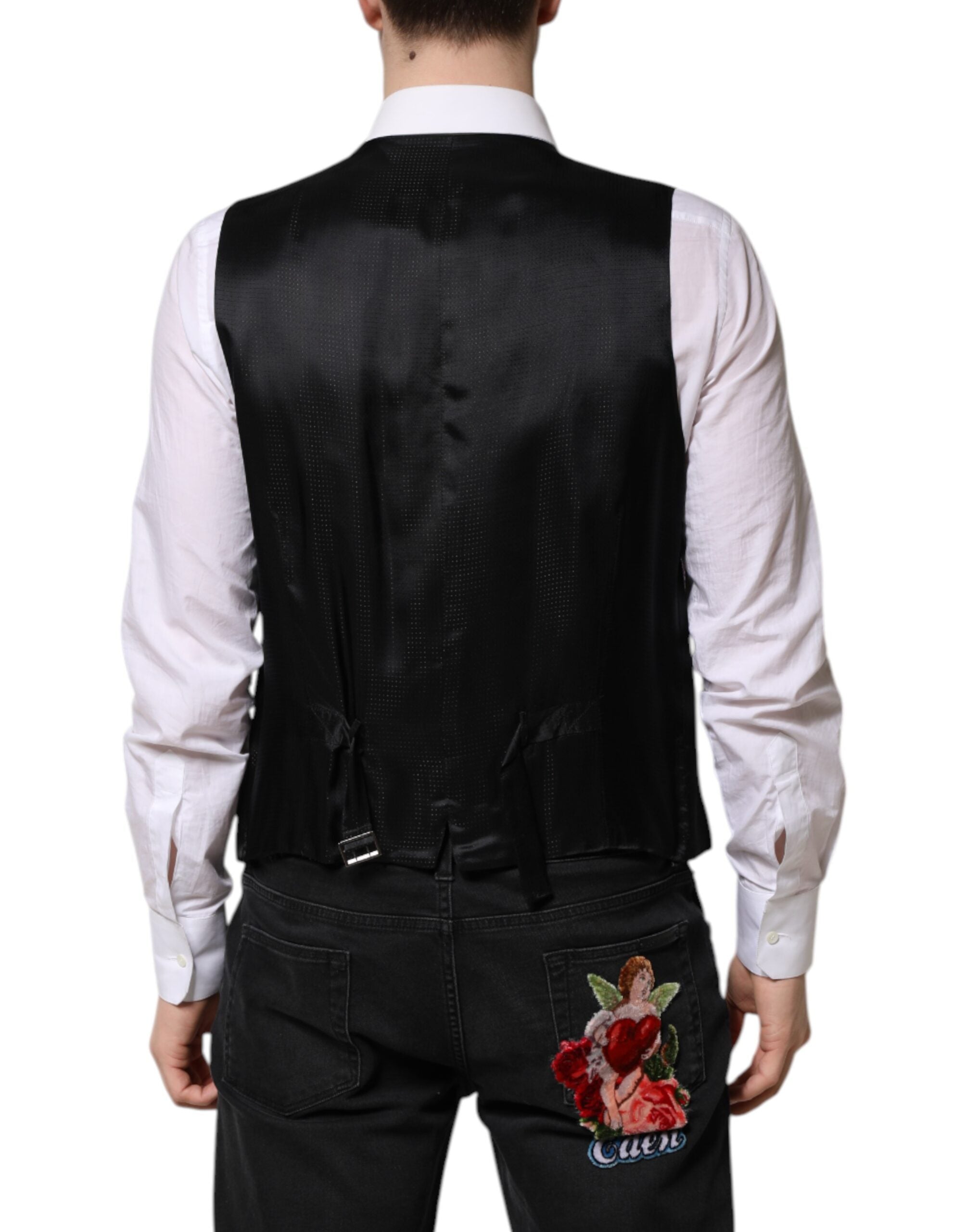 Dolce & Gabbana Purple Sequined Dress Formal Waistcoat Vest Dolce & Gabbana