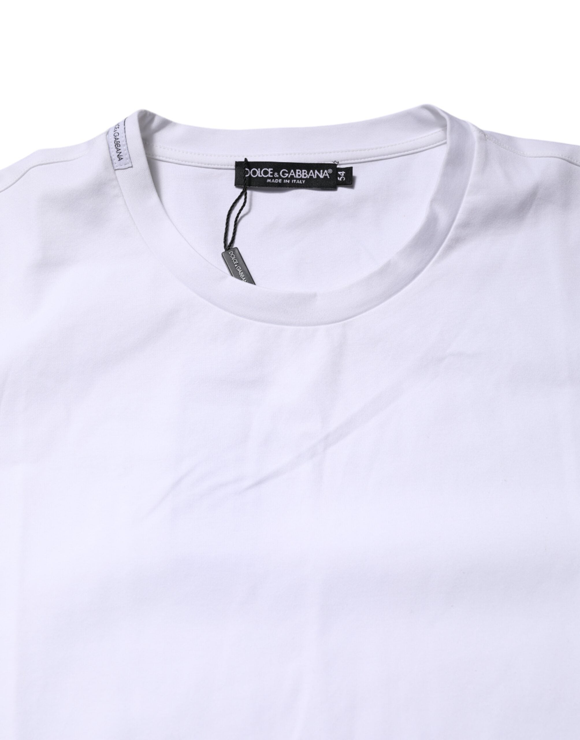 Dolce & Gabbana White Cotton Short Sleeves Crew Neck T-shirt Dolce & Gabbana