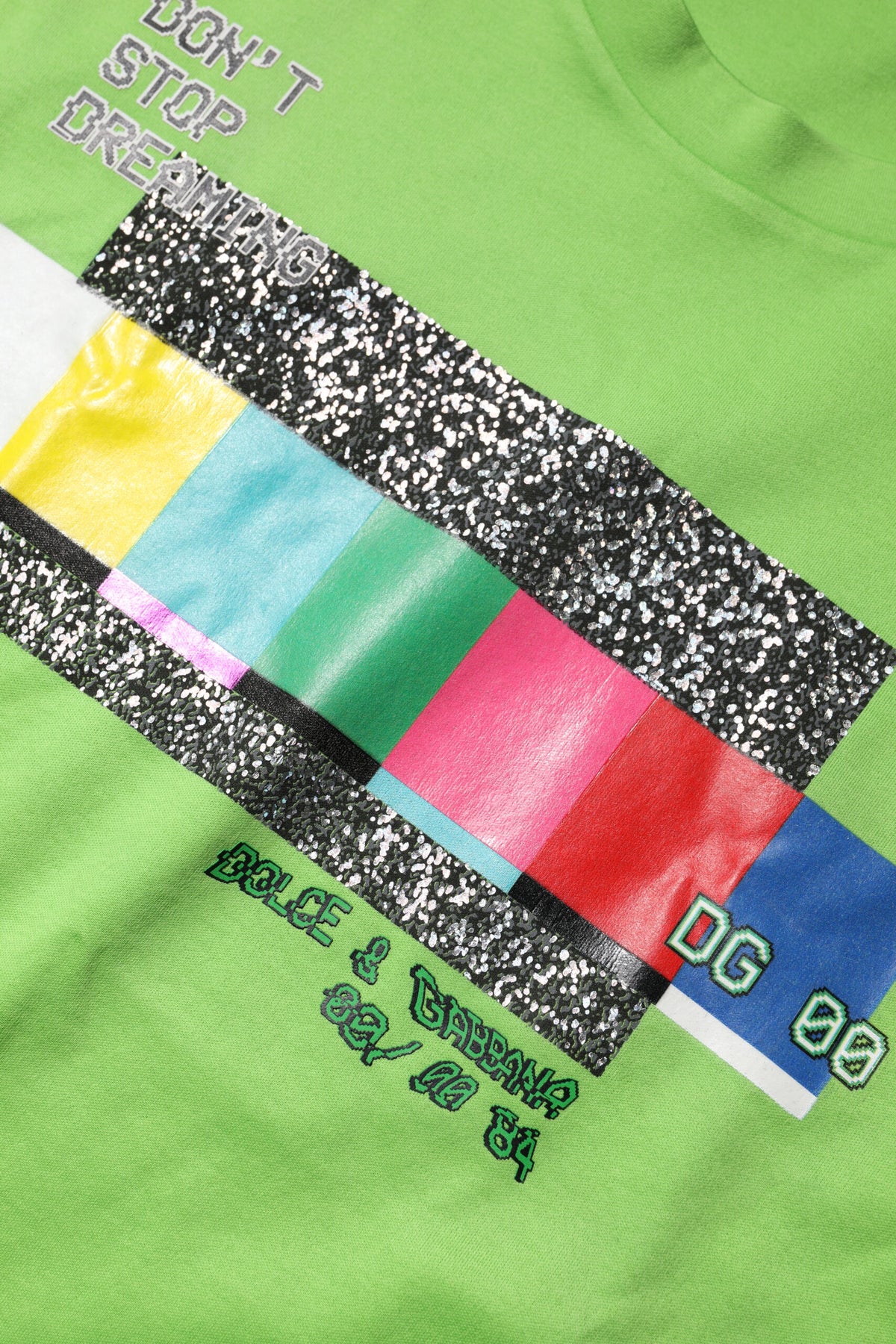 Dolce & Gabbana Green Graphic Printed Round Neck T-shirt