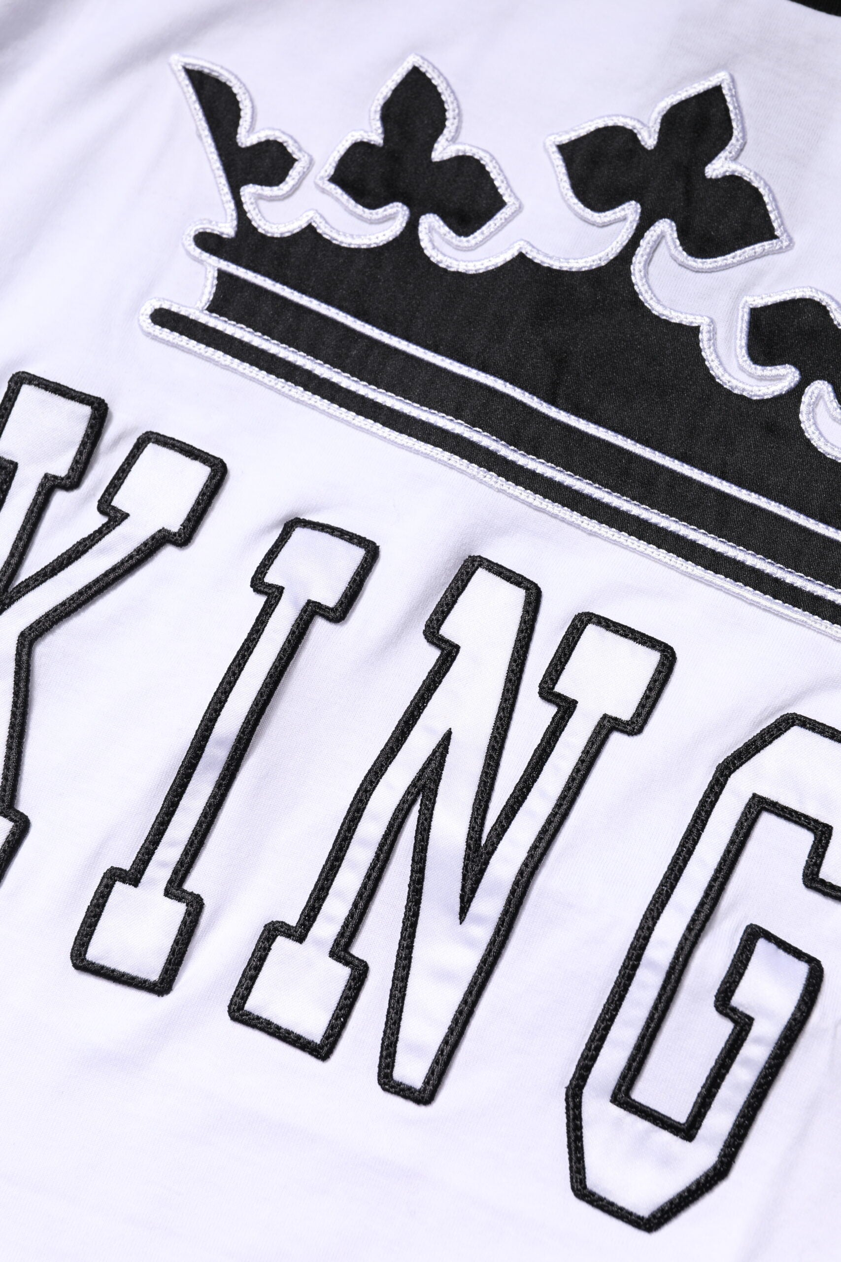Dolce & Gabbana White Cotton Crown King Embroidery T-shirt Dolce & Gabbana