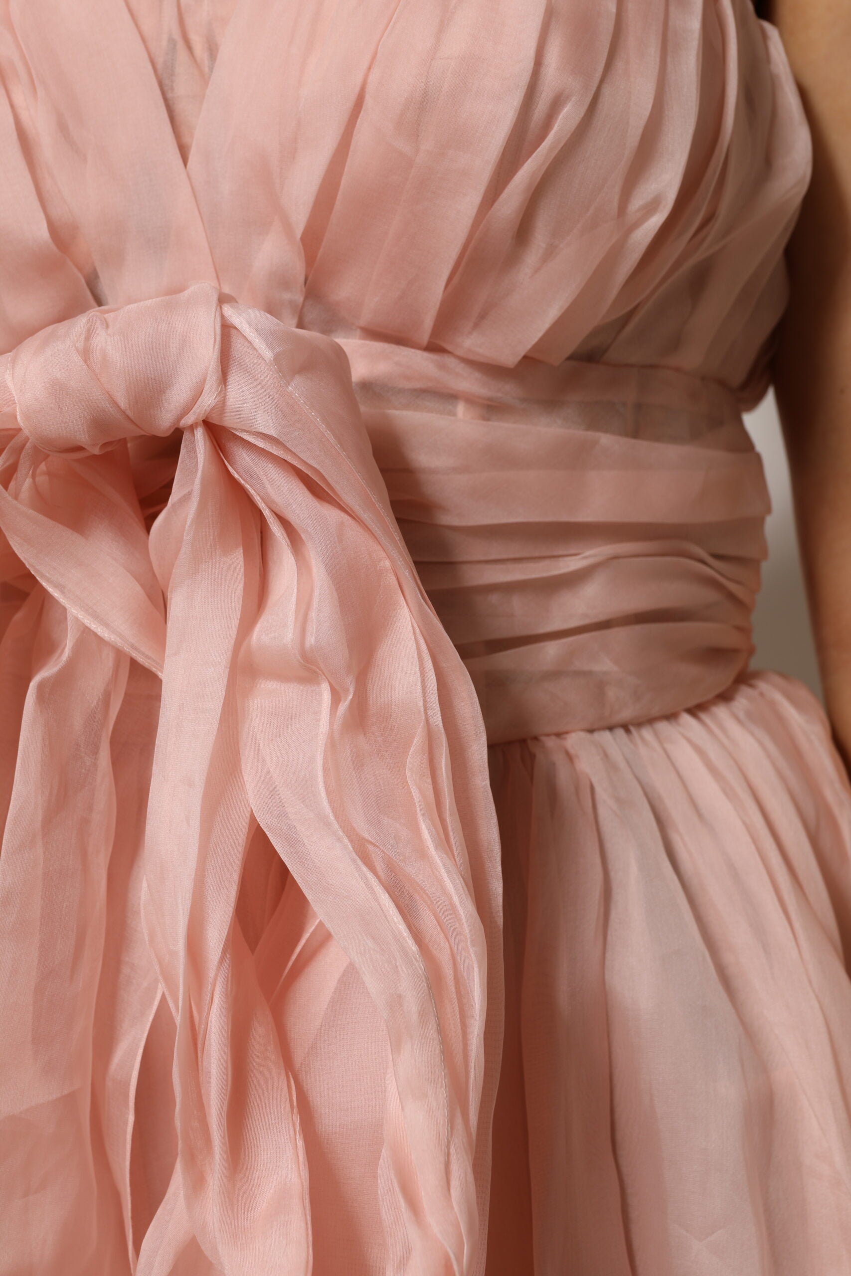 Dolce & Gabbana Pink Silk Chiffon A-line Pleated Midi Dress Dolce & Gabbana