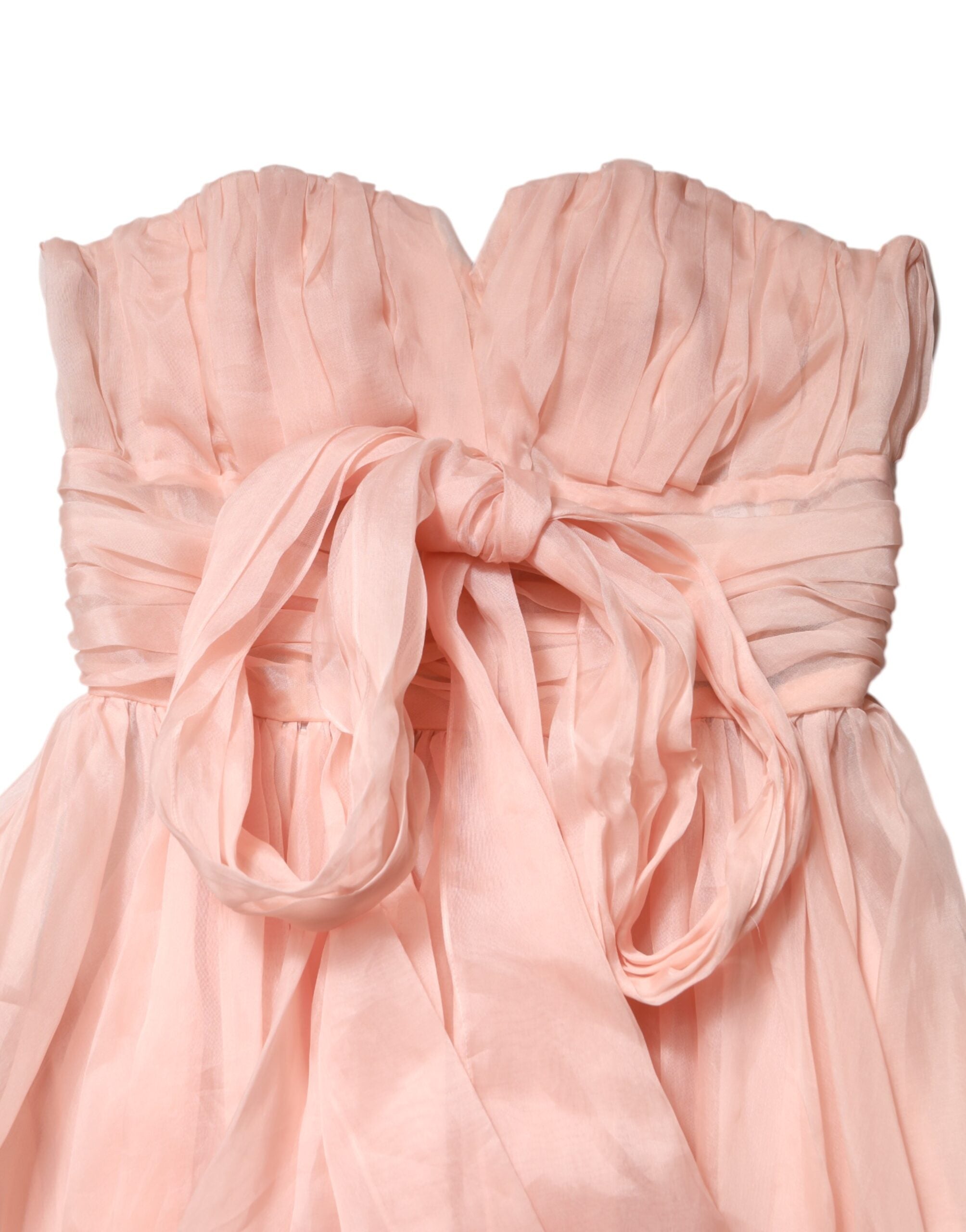 Dolce & Gabbana Pink Silk Chiffon A-line Pleated Midi Dress Dolce & Gabbana