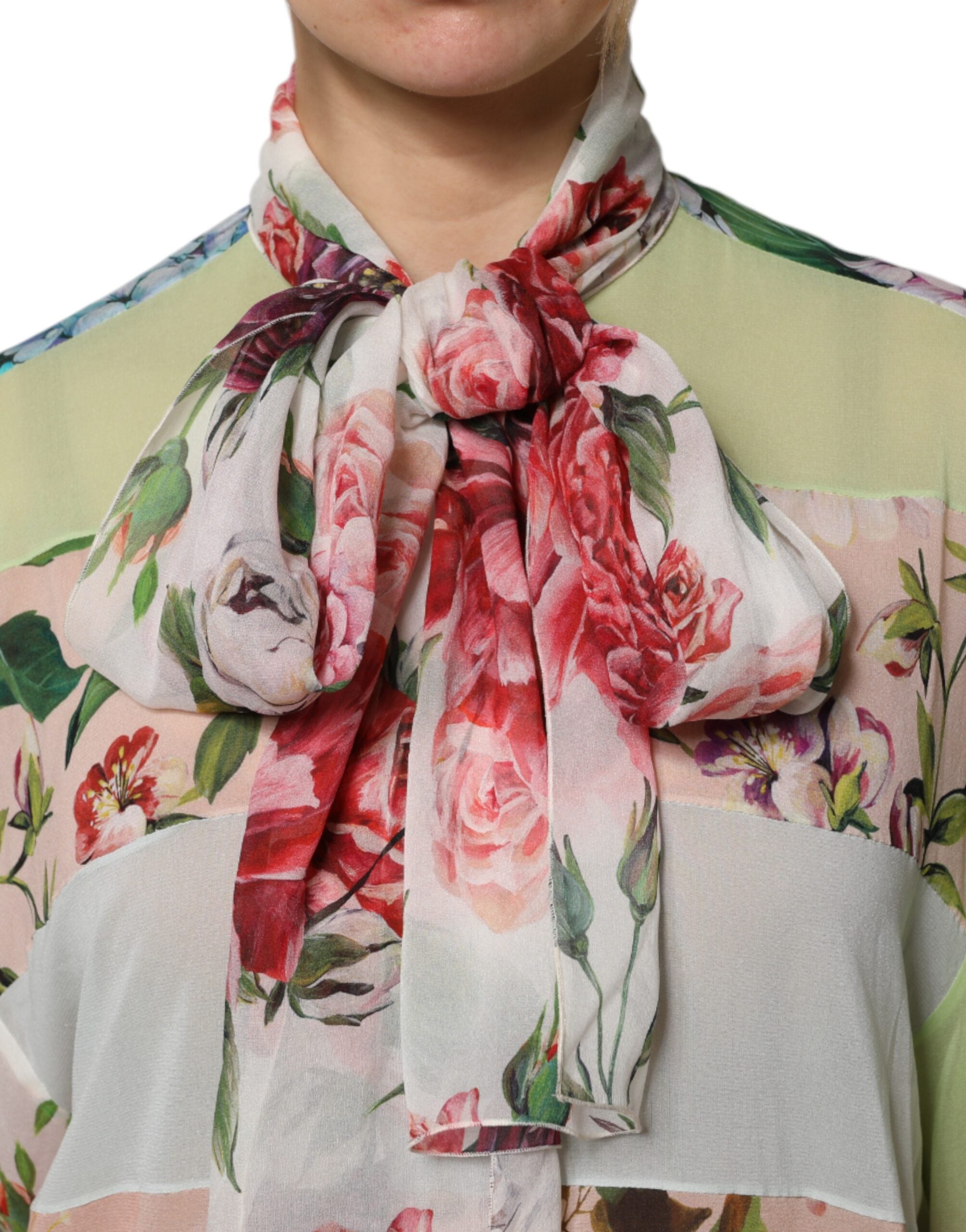 Dolce & Gabbana Multicolor Floral Patchwork Long Sleeves Top Dolce & Gabbana
