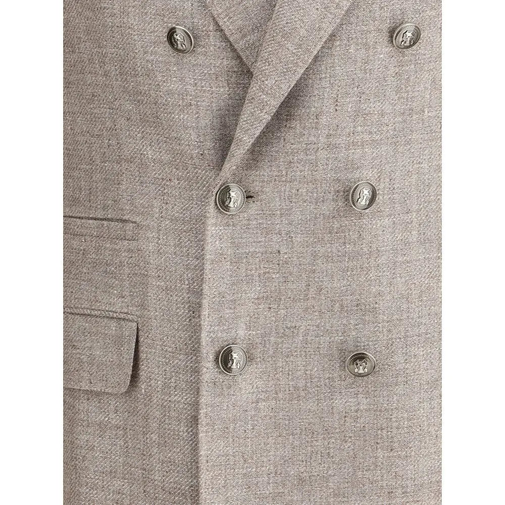 Brunello Cucinelli Light Brown Linen Blazer Brunello Cucinelli