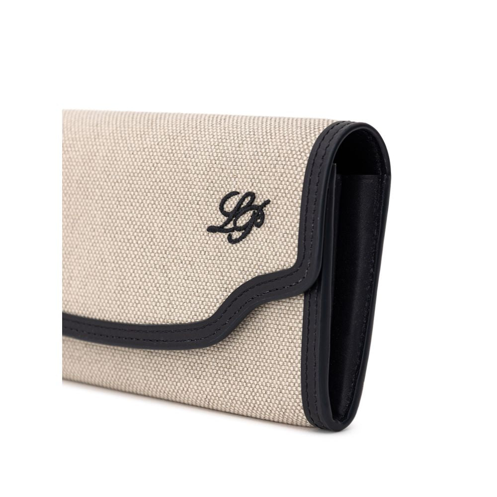 Loro Piana Beige Fabric And Leather Wallet Loro Piana