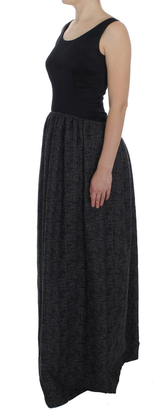 Dolce & Gabbana Black Gray Sheath Gown Full Length Dress Dolce & Gabbana