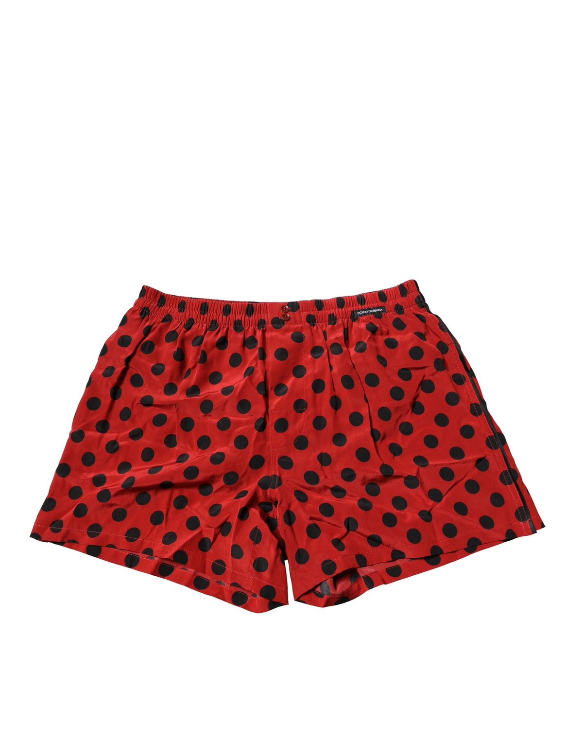 Dolce & Gabbana Red Silk Polka Dot Boxer Shorts Underwear