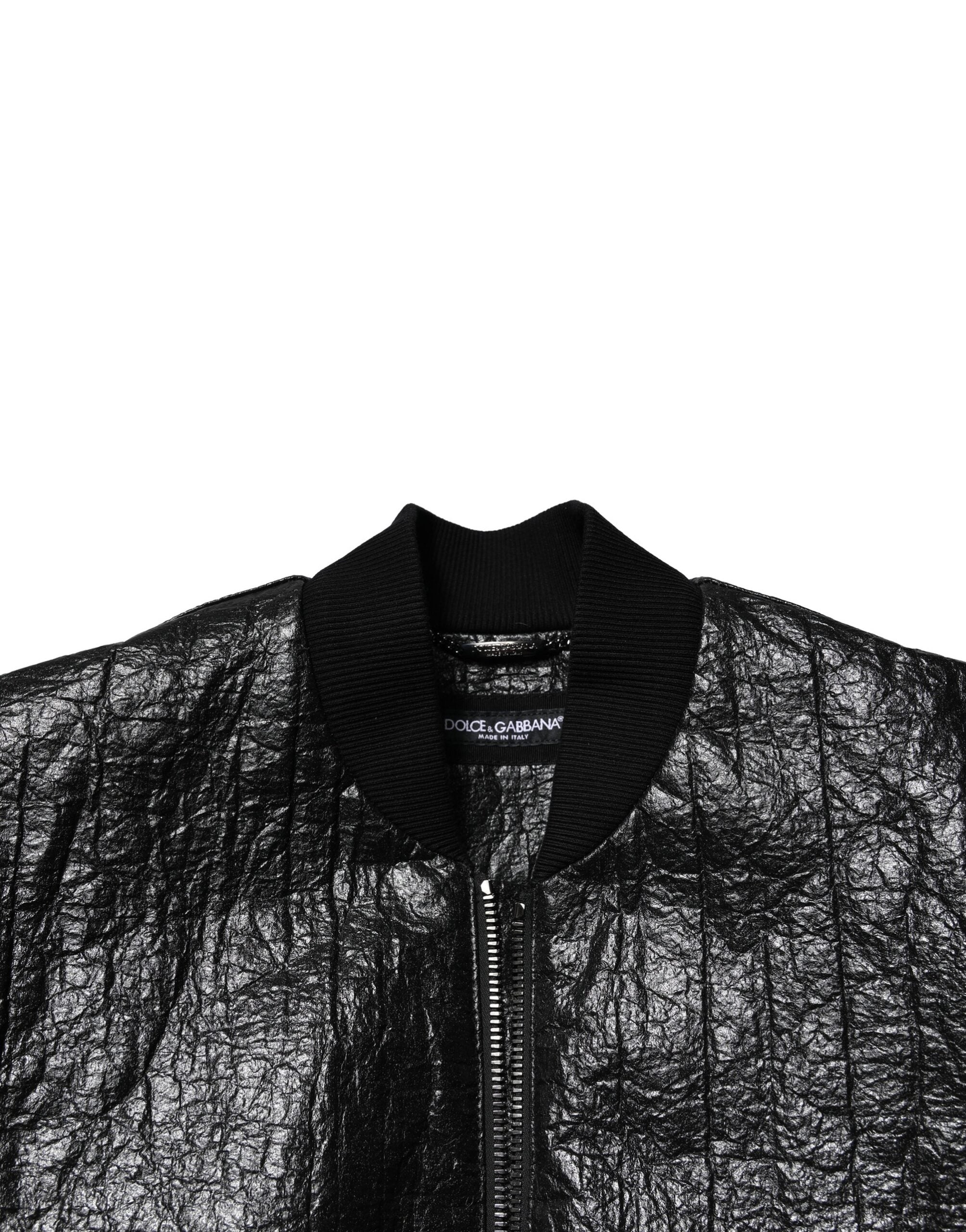 Dolce & Gabbana Black Logo Plaque Bomber Full Zipper Jacket Dolce & Gabbana