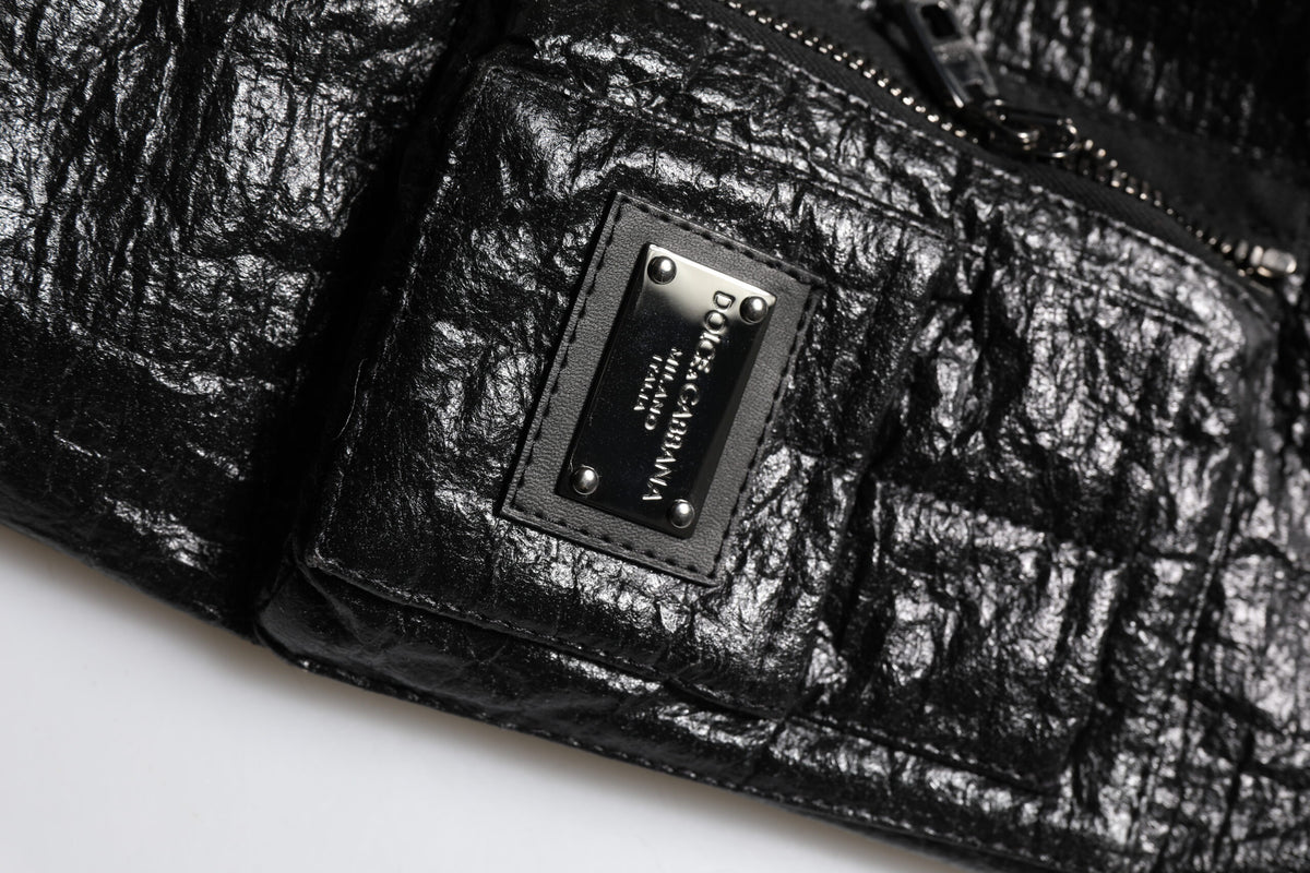 Dolce & Gabbana Black Logo Plaque Bomber Full Zipper Jacket