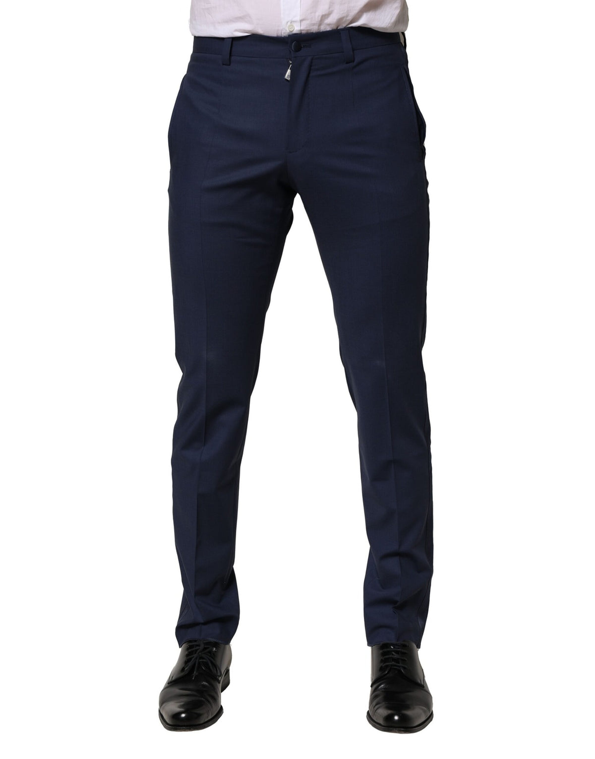 Dolce & Gabbana Dark Blue Wool Dress Formal Pants