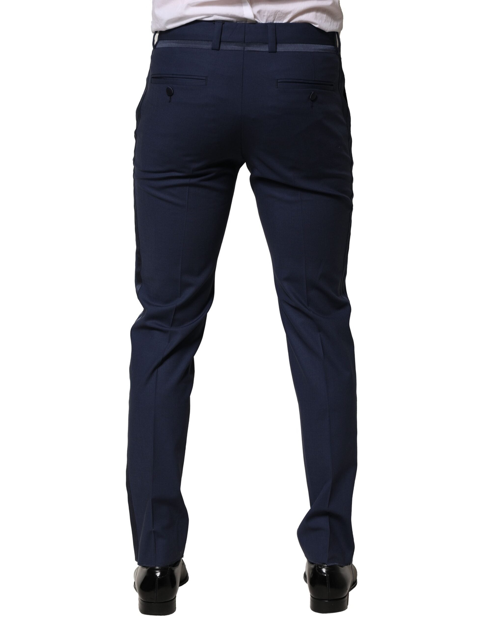 Dolce & Gabbana Dark Blue Wool Dress Formal Pants Dolce & Gabbana