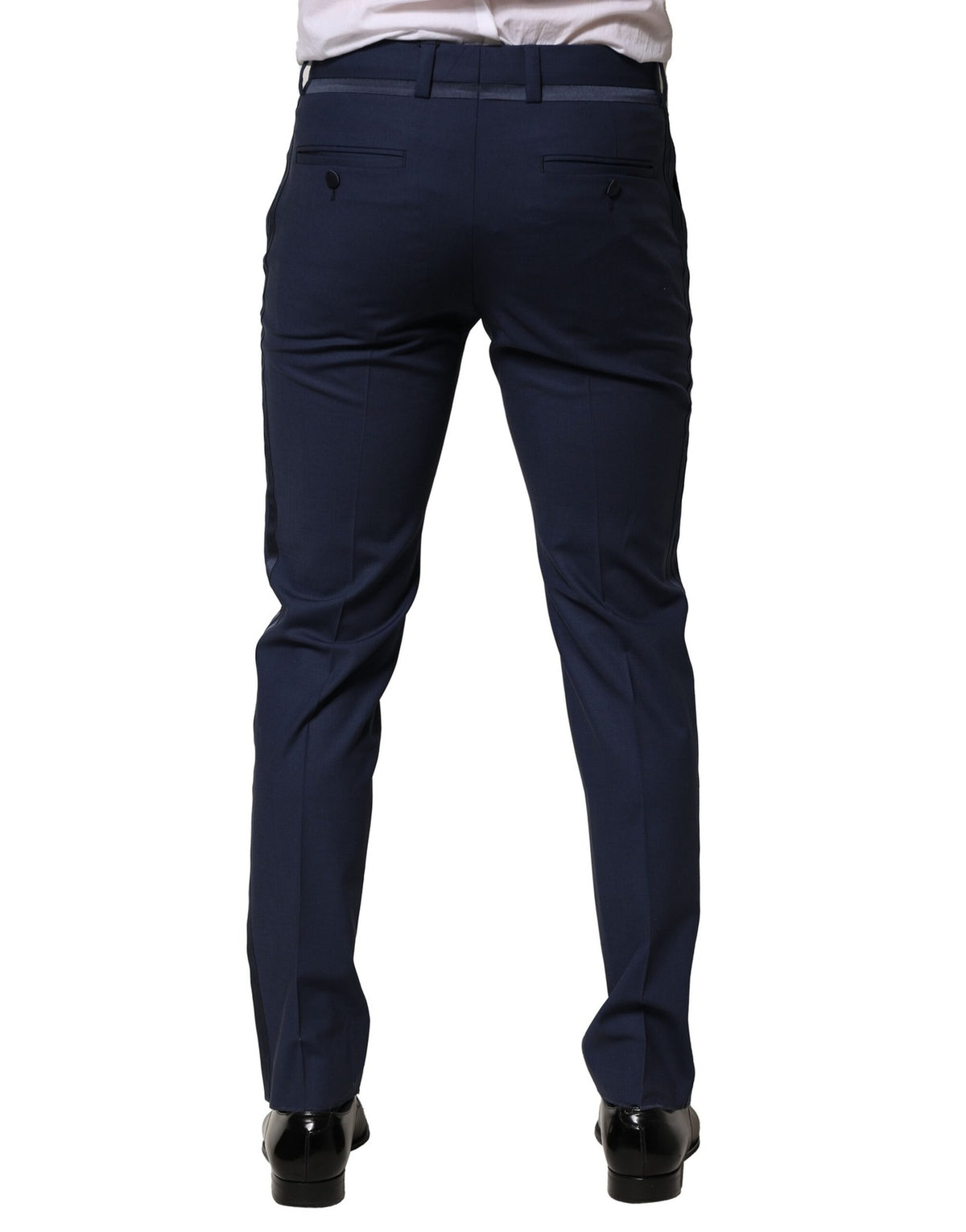 Dolce & Gabbana Dark Blue Wool Dress Formal Pants