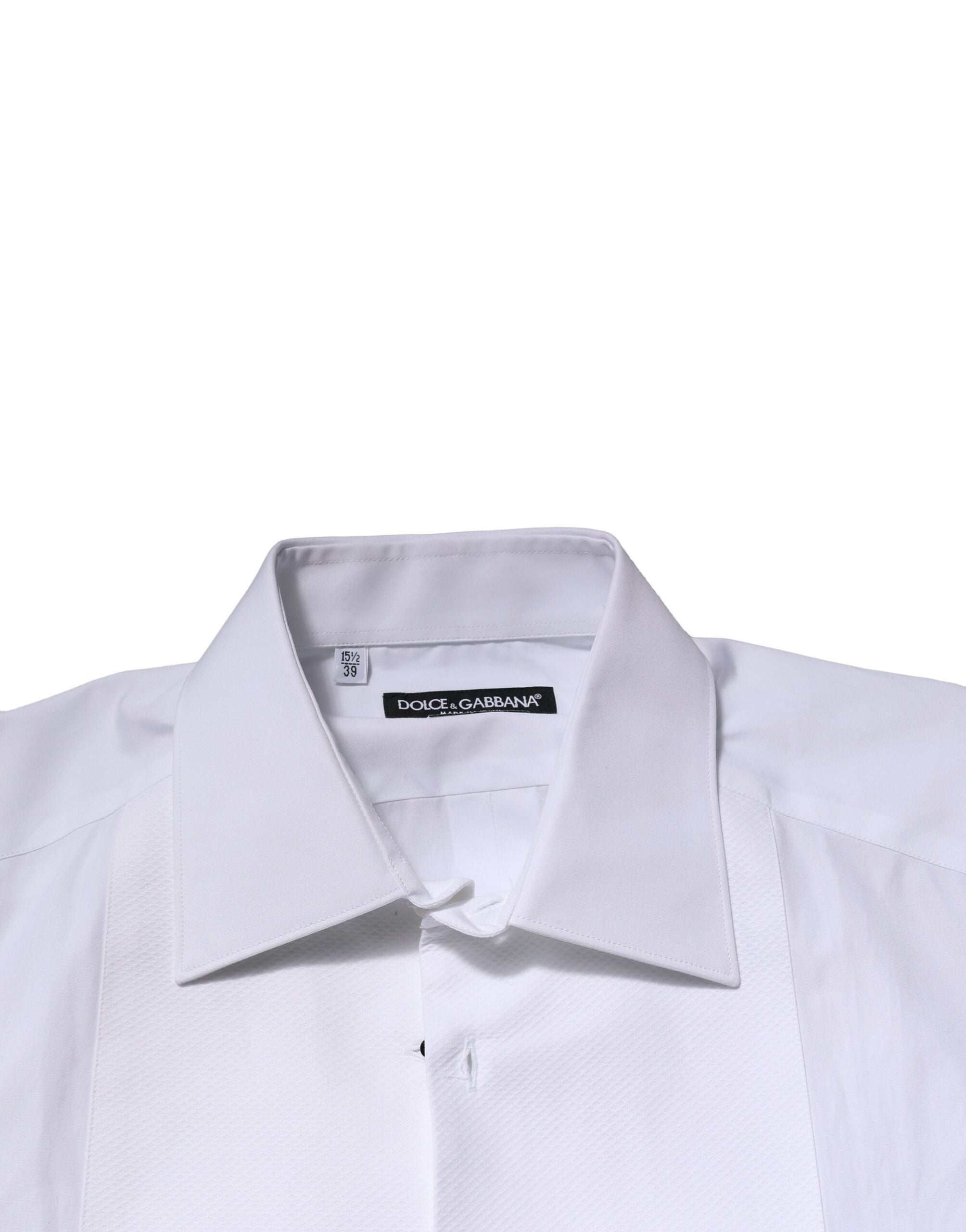 Dolce & Gabbana White GOLD Crown Cotton Dress Formal Shirt Dolce & Gabbana