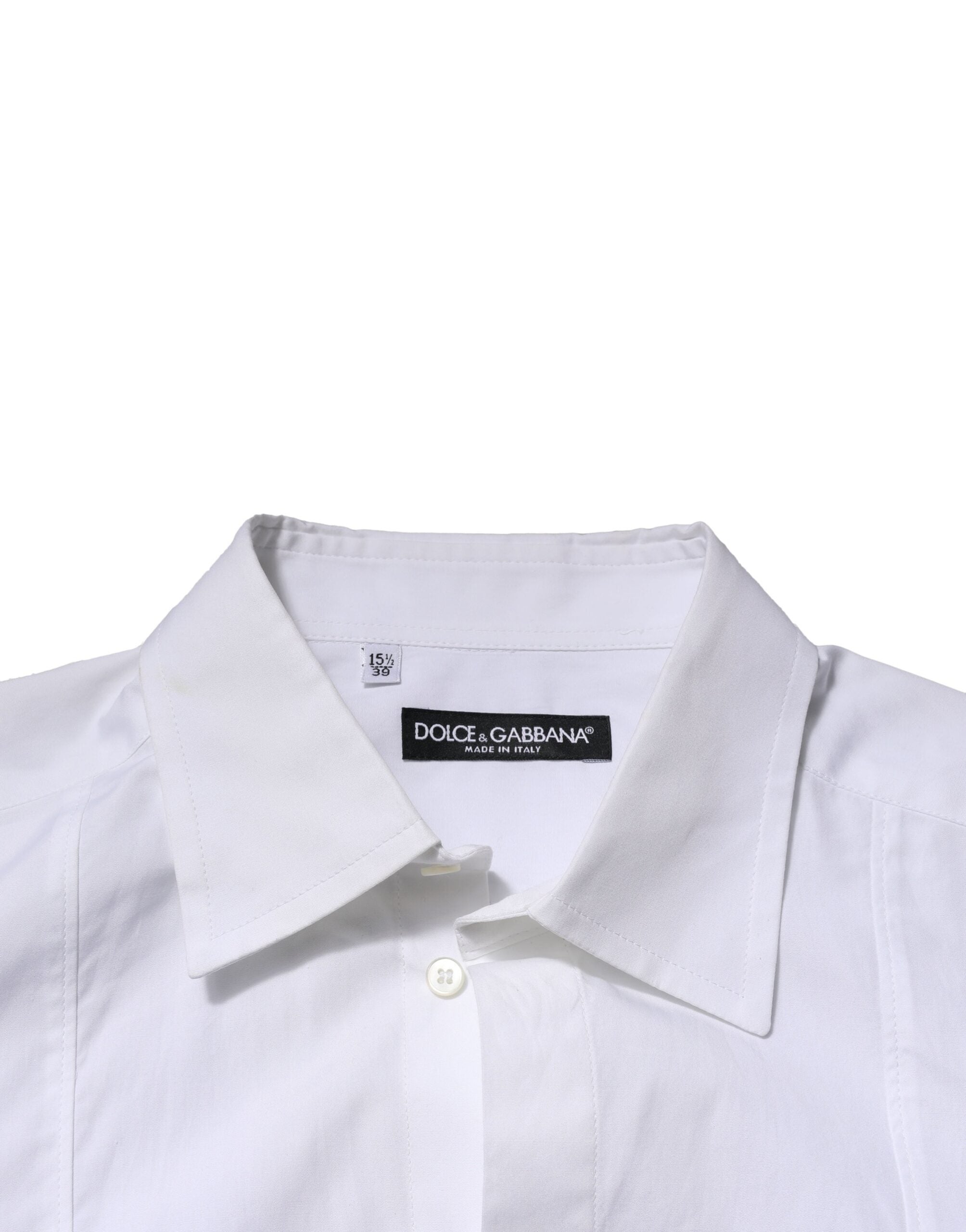 Dolce & Gabbana White Poplin Cotton Formal Men Dress Shirt Dolce & Gabbana
