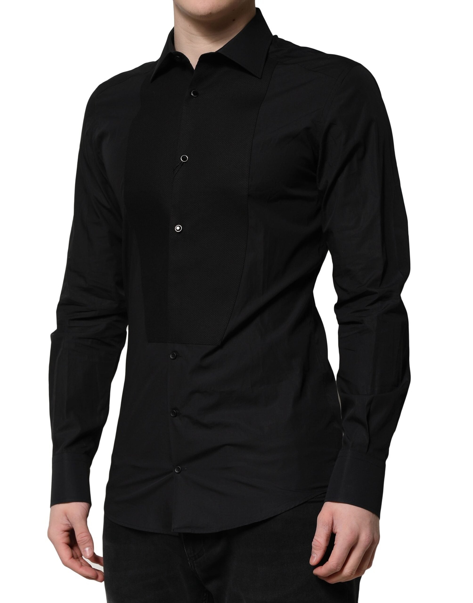 Dolce & Gabbana Black GOLD Long Sleeves Dress Formal Shirt Dolce & Gabbana