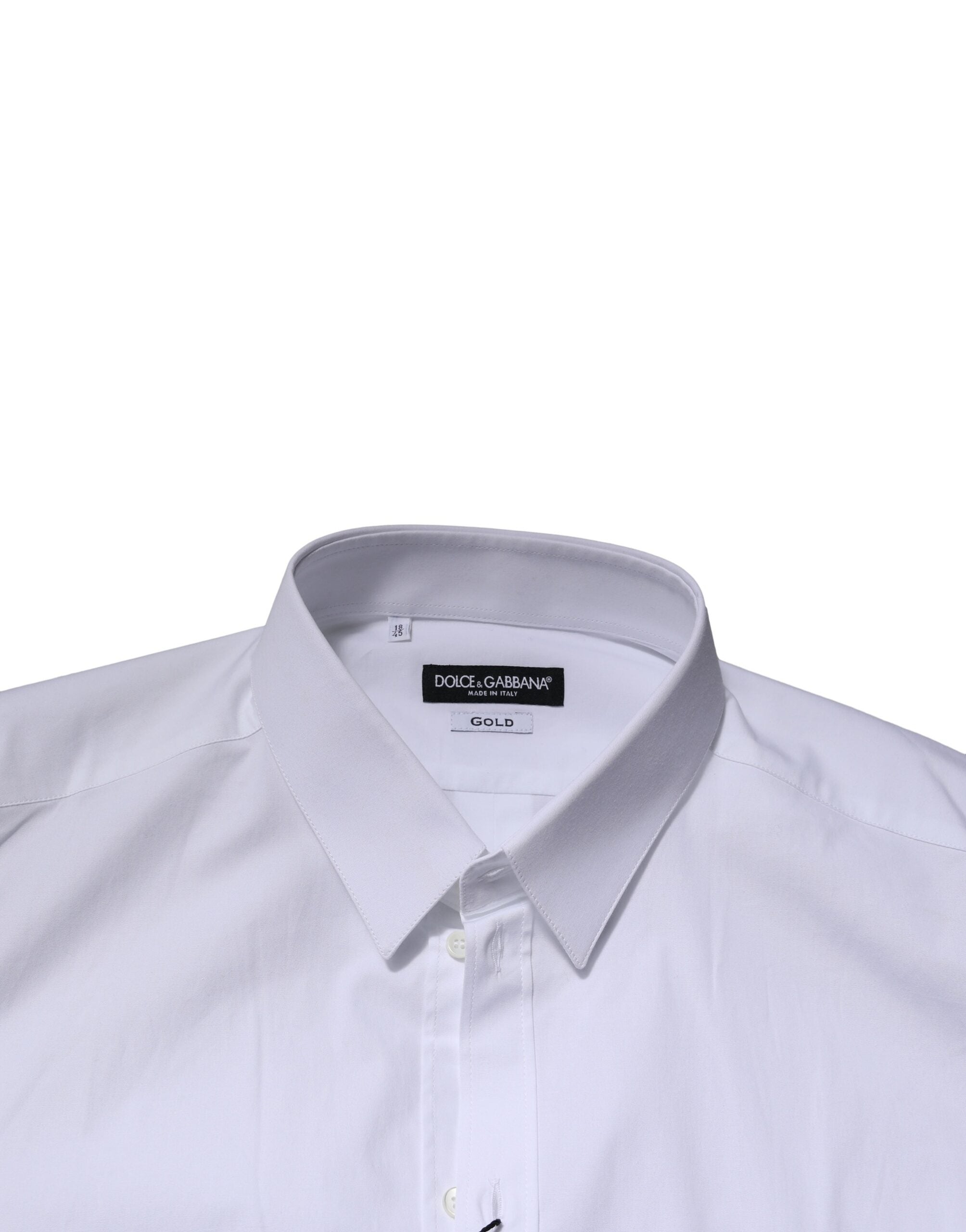 Dolce & Gabbana White GOLD Long Sleeves Dress Formal Shirt Dolce & Gabbana
