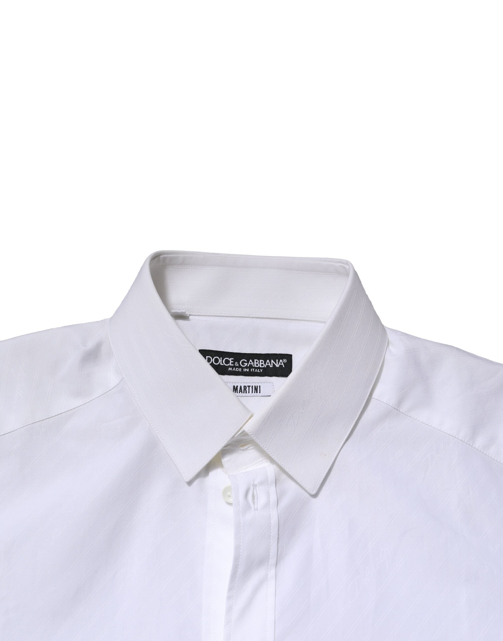 Dolce & Gabbana White MARTINI Long Sleeves Dress Formal Shirt Dolce & Gabbana