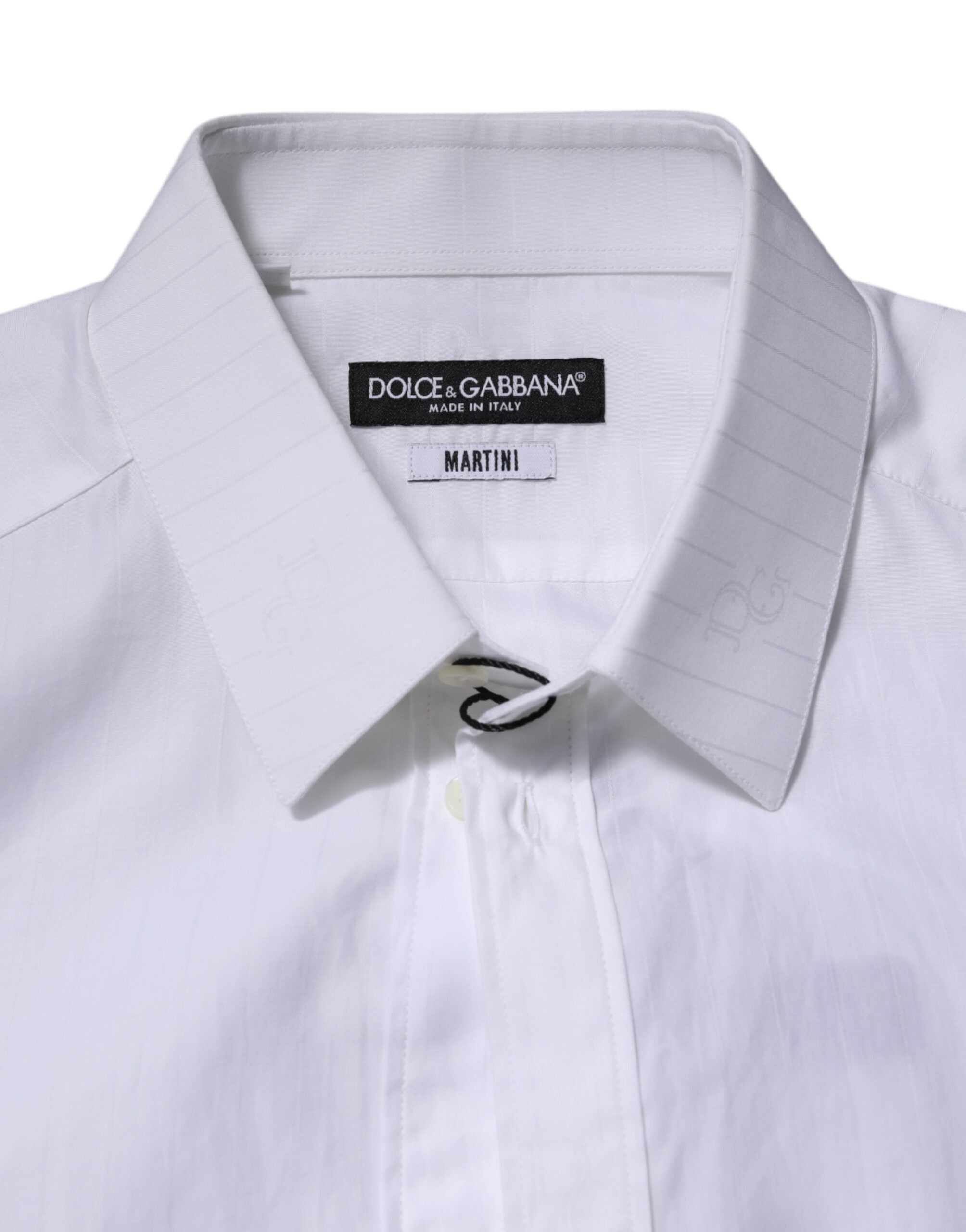 Dolce & Gabbana White Cotton MARTINI Long Sleeve Formal Shirt Dolce & Gabbana