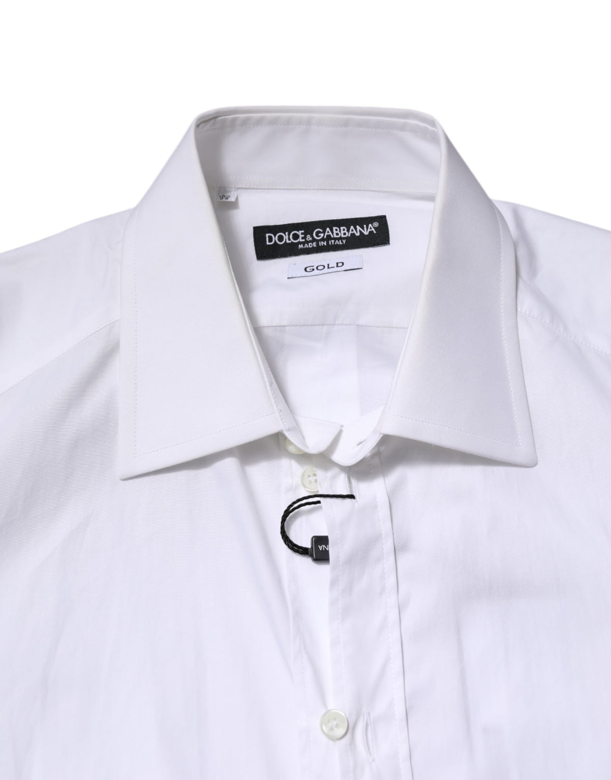 Dolce & Gabbana White GOLD Long Sleeves Dress Men Formal Shirt