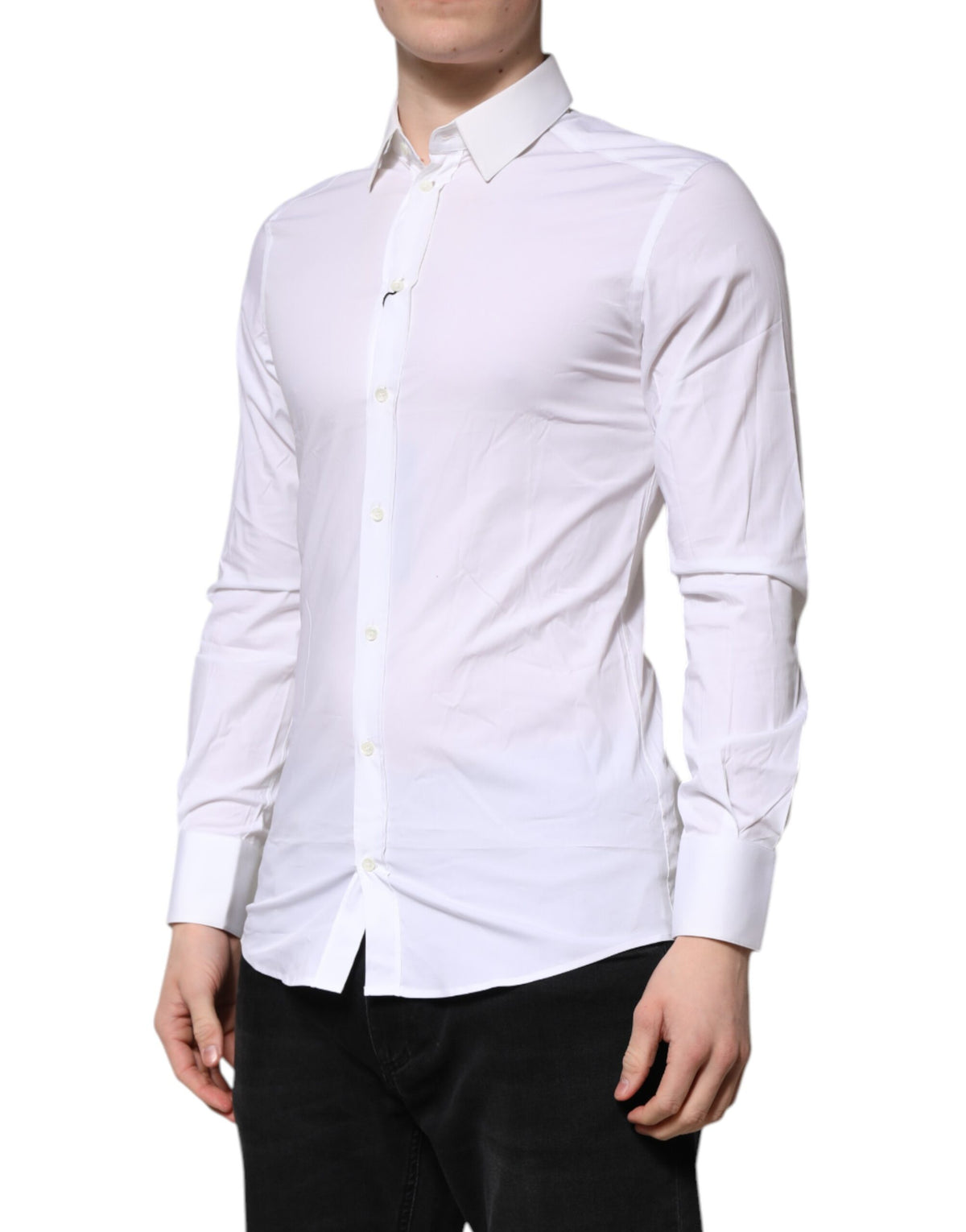 Dolce & Gabbana White GOLD Long Sleeves Dress Formal Shirt