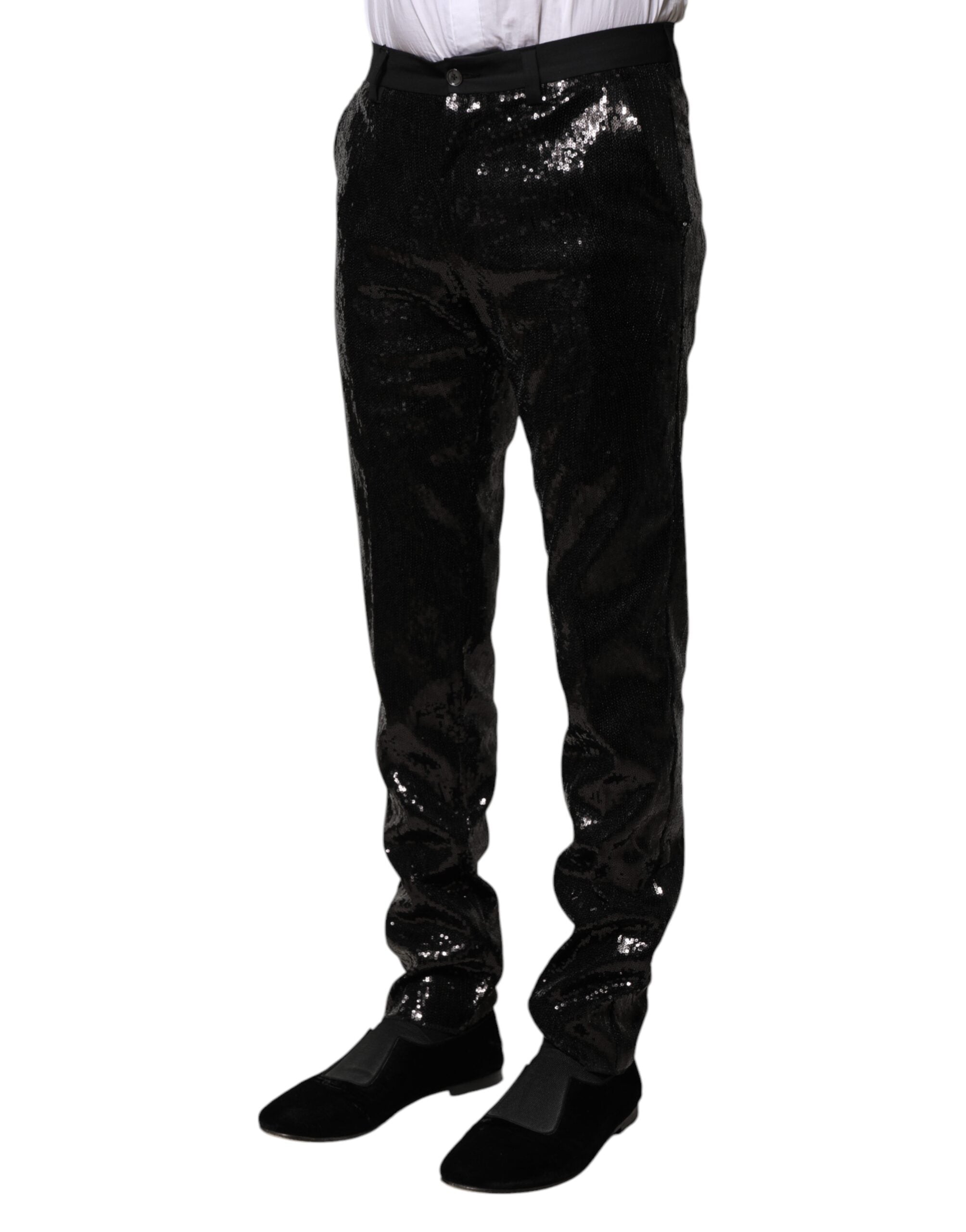 Dolce & Gabbana Black Sequined Embellishment Pants Dolce & Gabbana