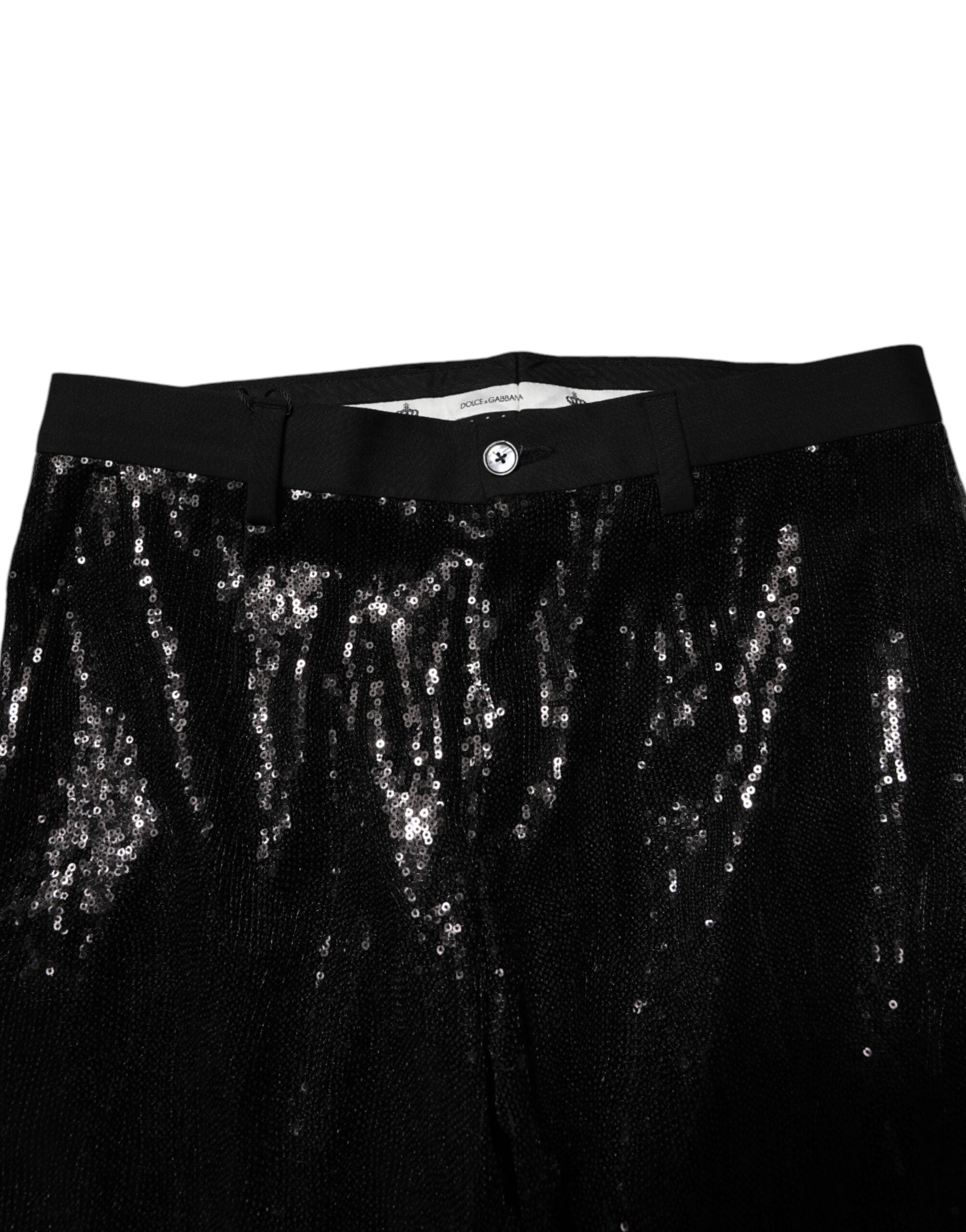 Dolce & Gabbana Black Sequined Embellishment Pants Dolce & Gabbana