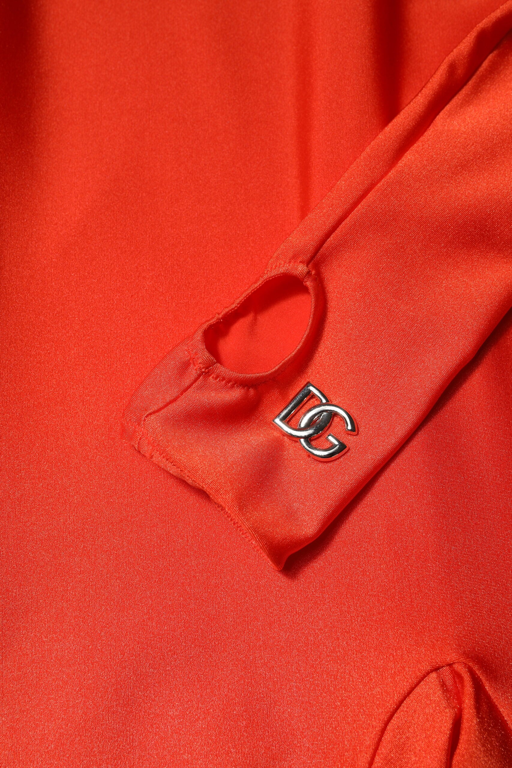 Dolce & Gabbana Red Nylon Turtleneck Bodycon Jumpsuit Dress Dolce & Gabbana