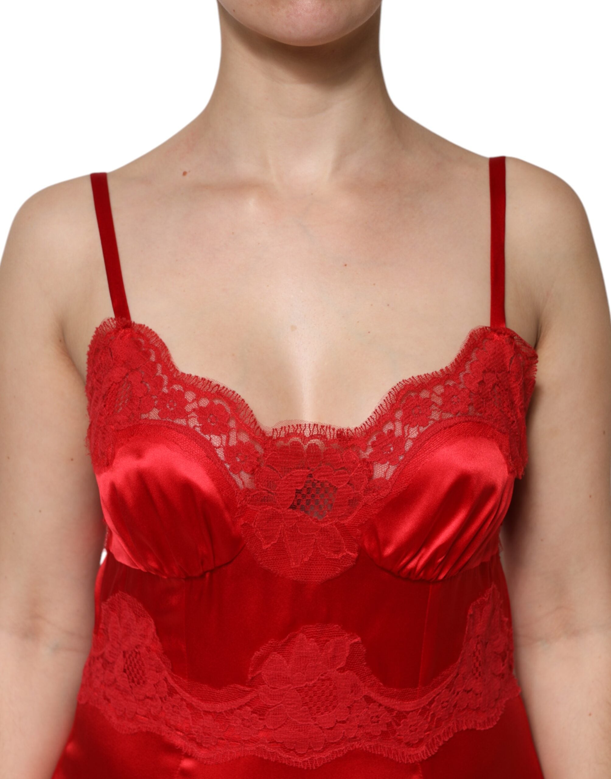 Dolce & Gabbana Red Silk Sleeveless Maxi Long Dress Dolce & Gabbana