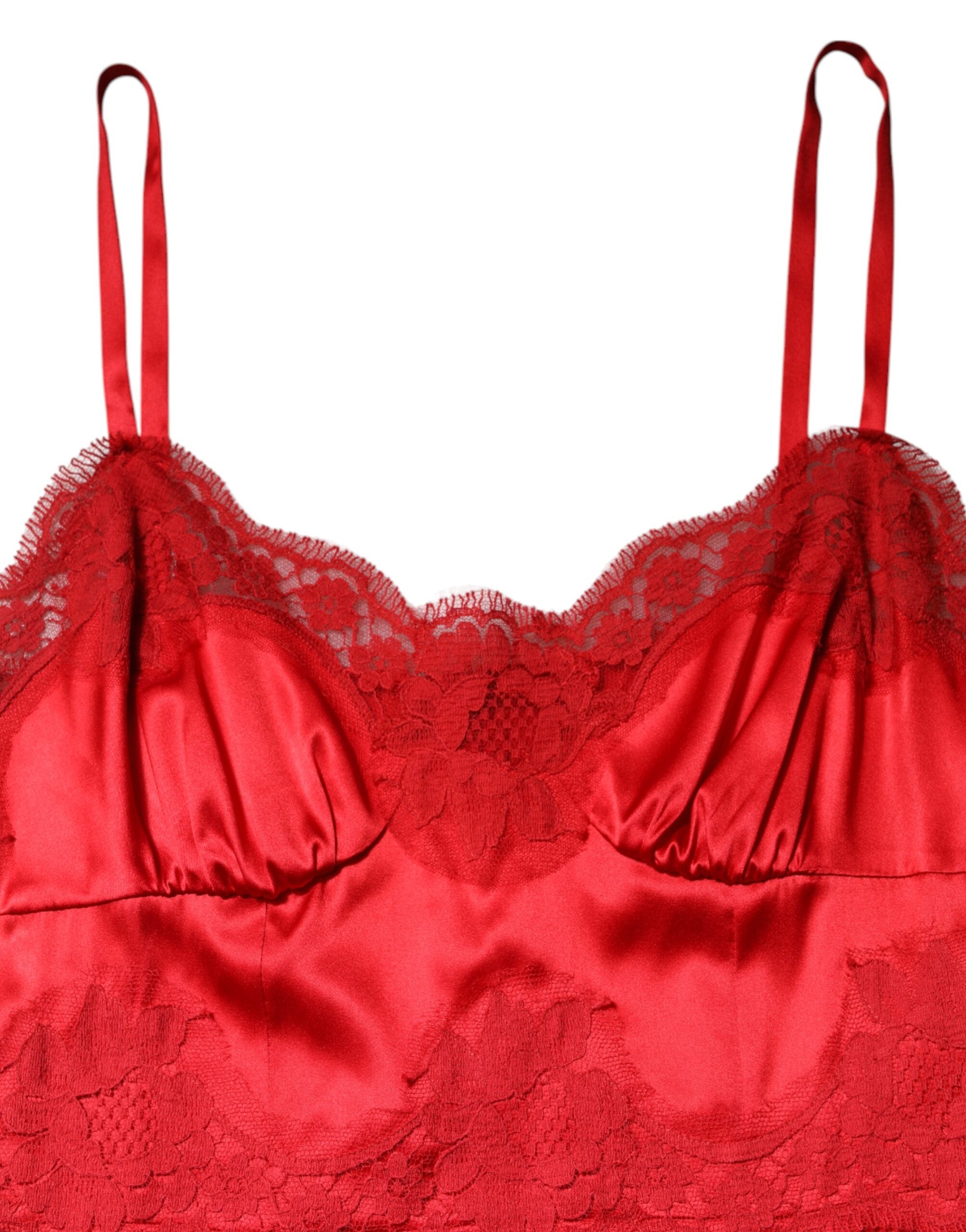 Dolce & Gabbana Red Silk Sleeveless Maxi Long Dress Dolce & Gabbana