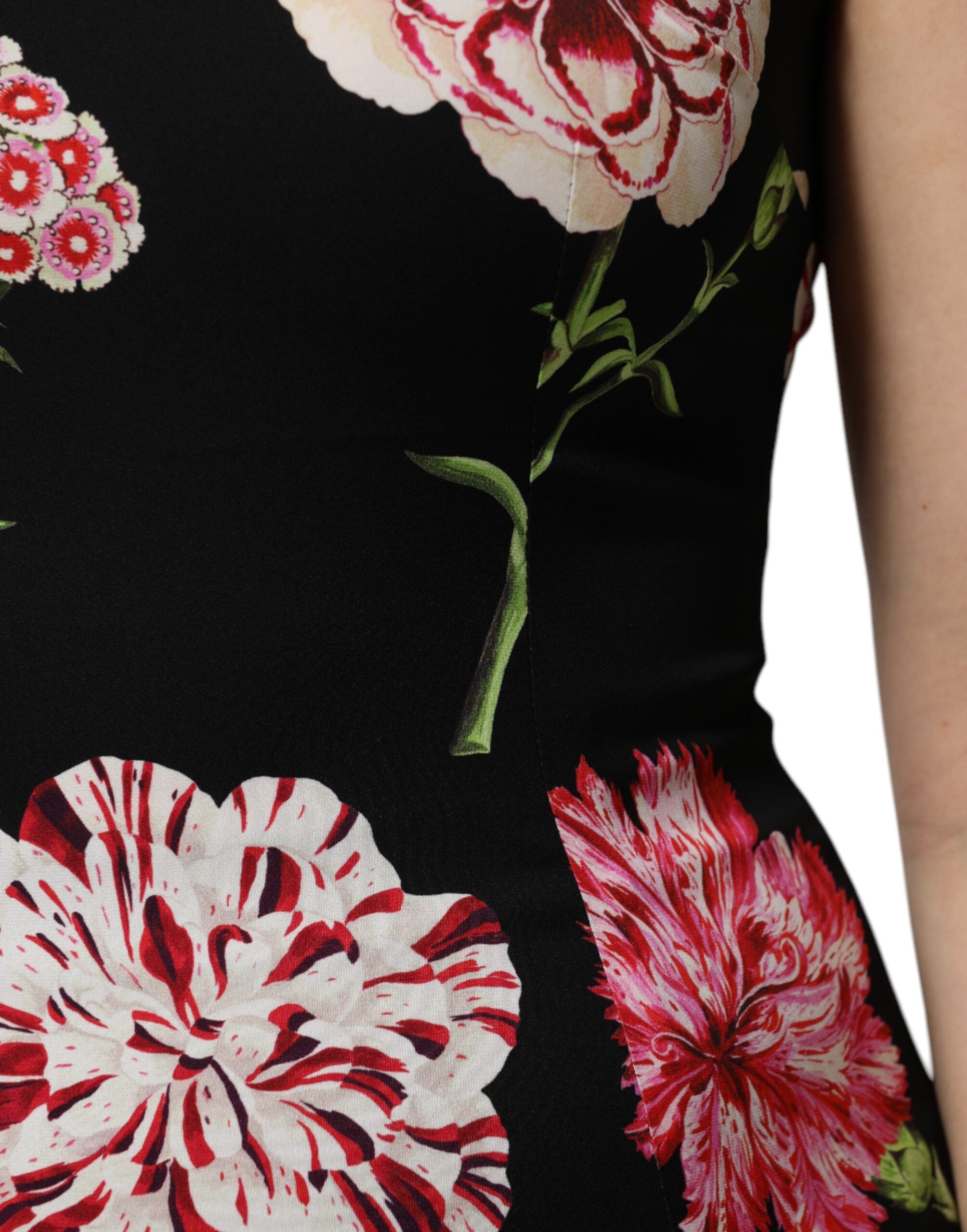 Dolce & Gabbana Black Floral Print Sleeveless Tank Blouse Top Dolce & Gabbana