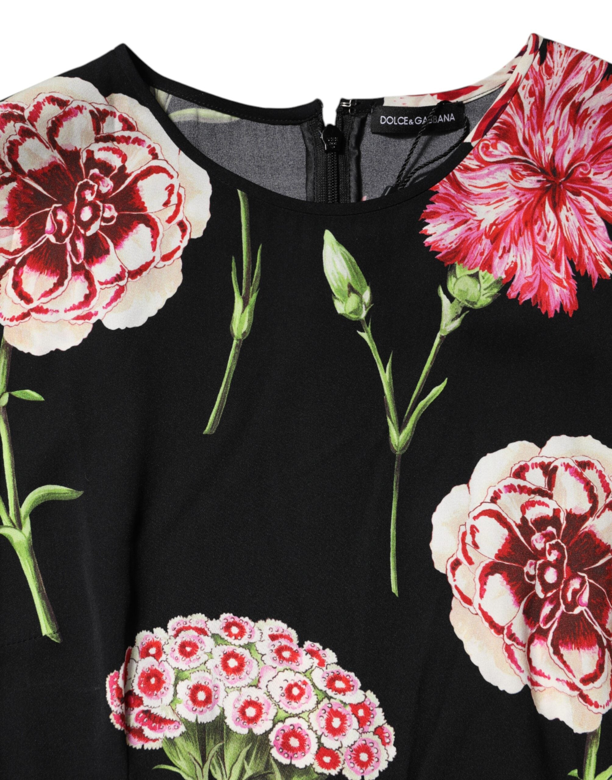 Dolce & Gabbana Black Floral Print Sleeveless Tank Blouse Top Dolce & Gabbana