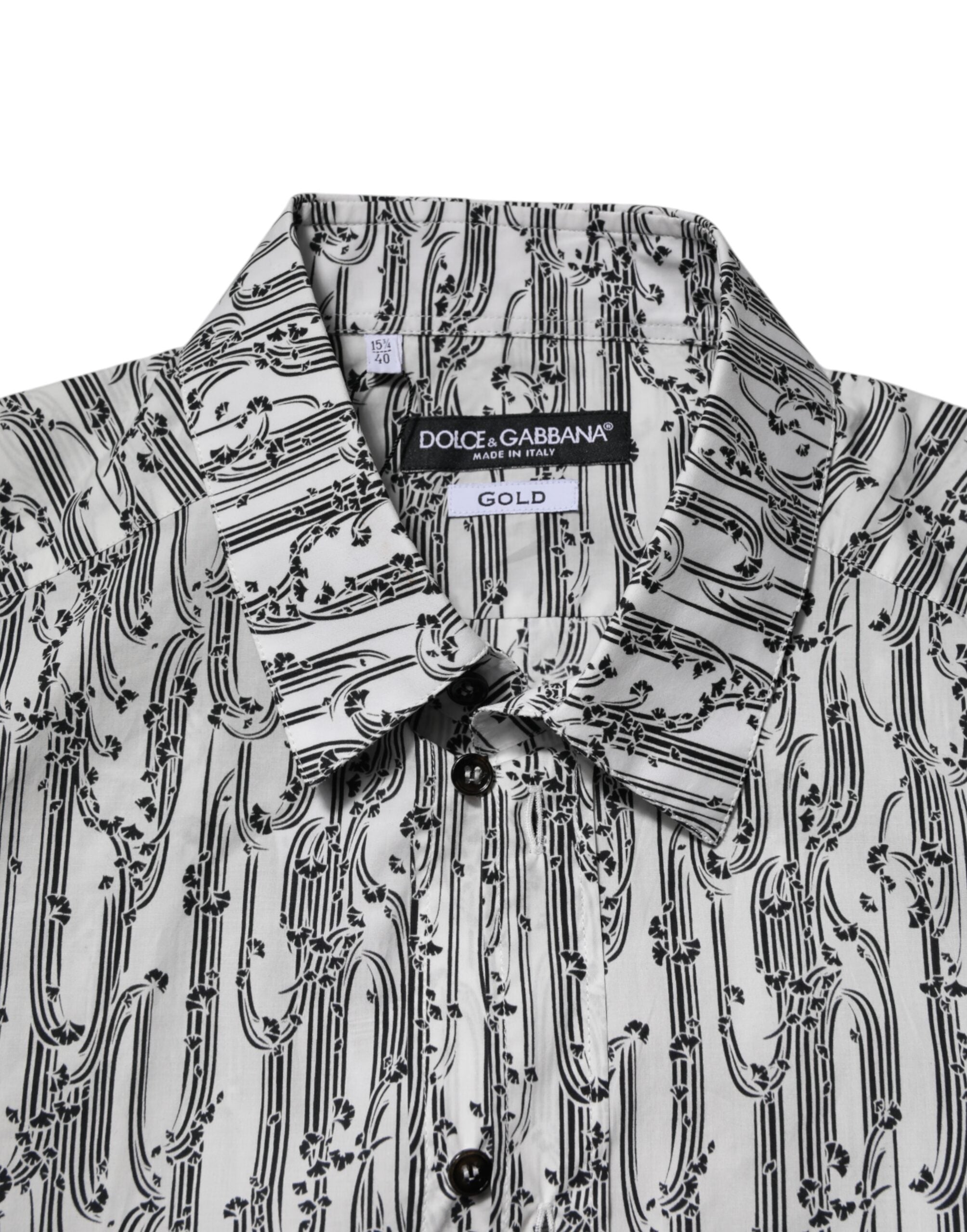 Dolce & Gabbana White Floral Print Casual Long Sleeves Shirt Dolce & Gabbana