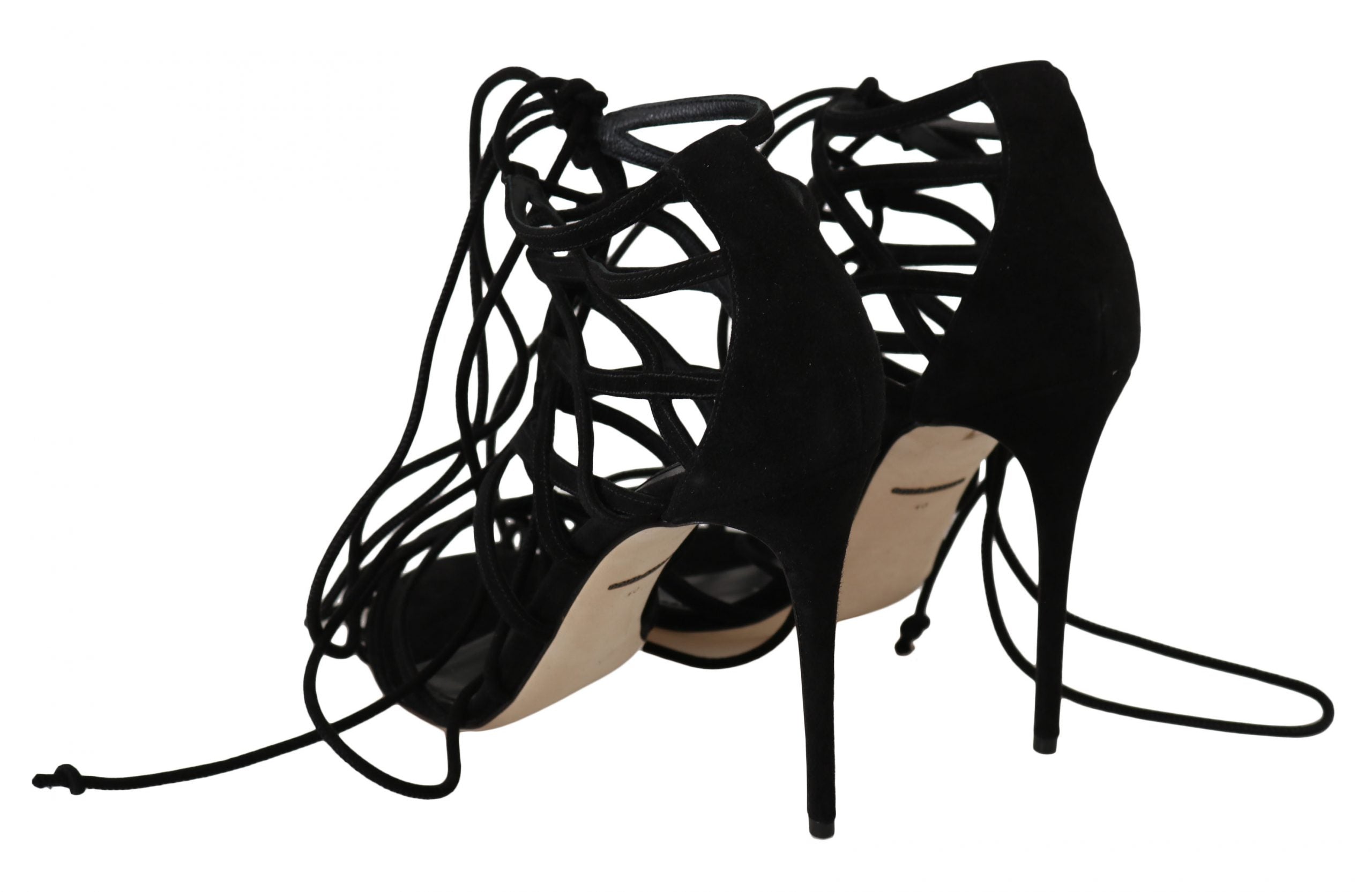 Dolce & Gabbana Black Suede Strap Stilettos Sandals Dolce & Gabbana
