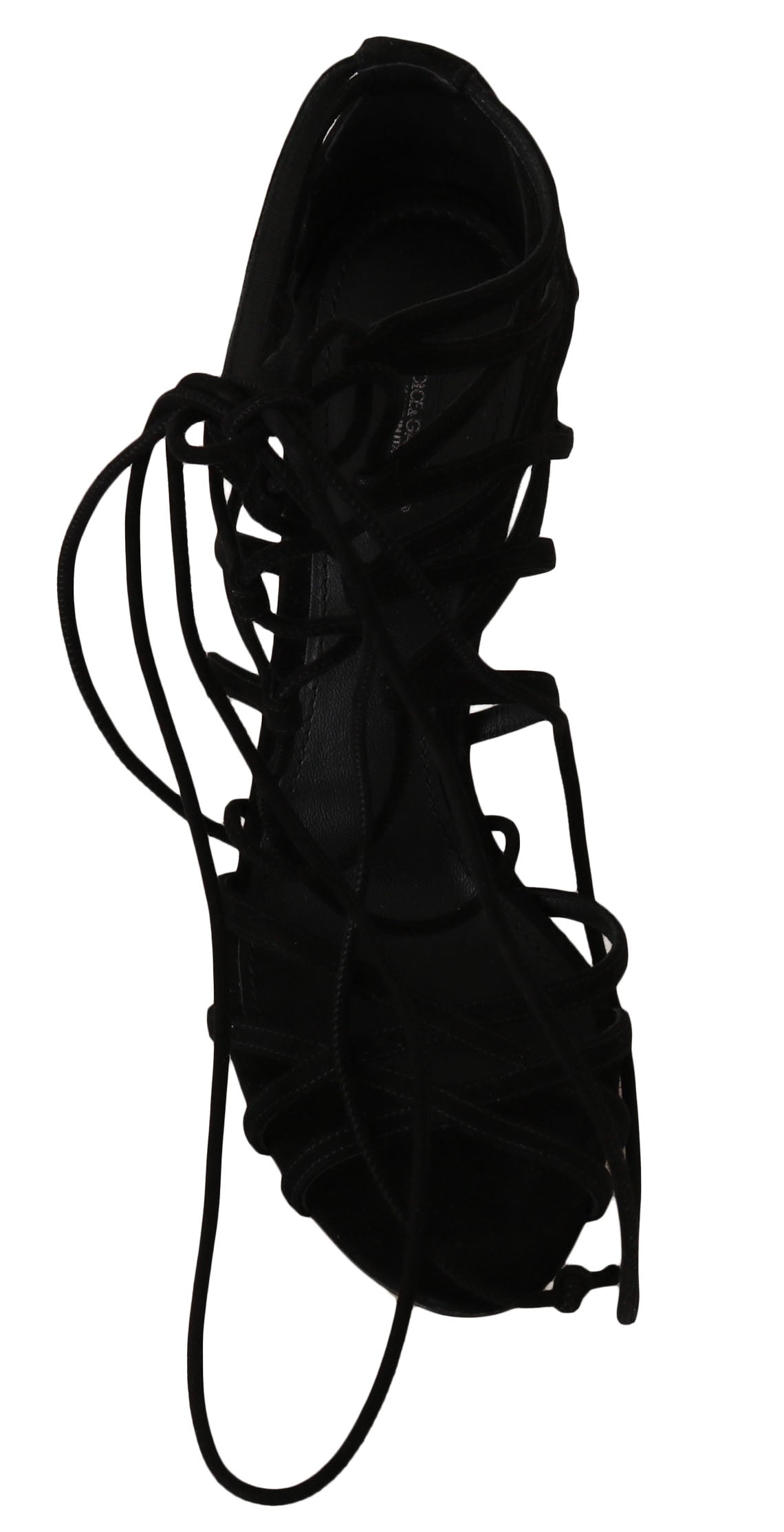 Dolce & Gabbana Black Suede Strap Stilettos Sandals Dolce & Gabbana