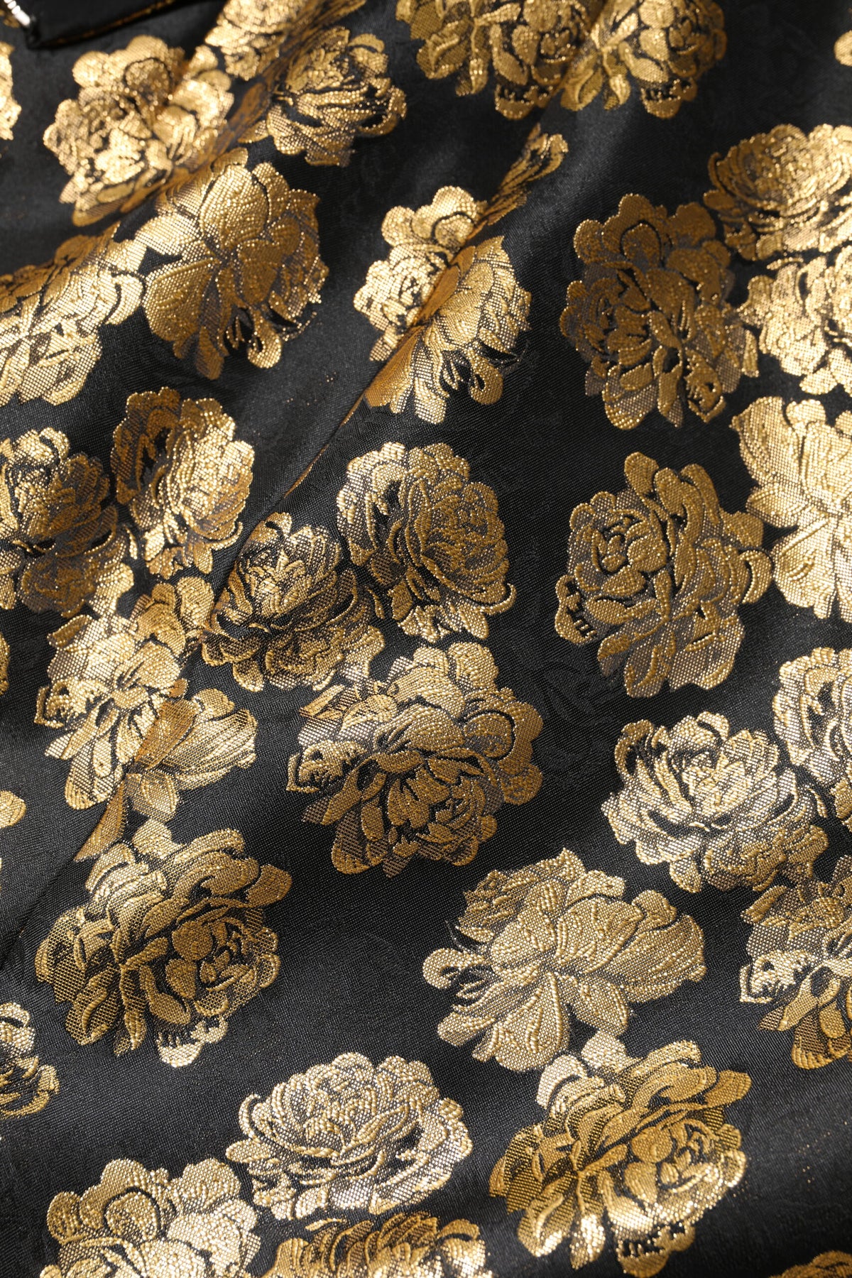 Dolce & Gabbana Black Gold Floral Print Jacquard Mini Skirt
