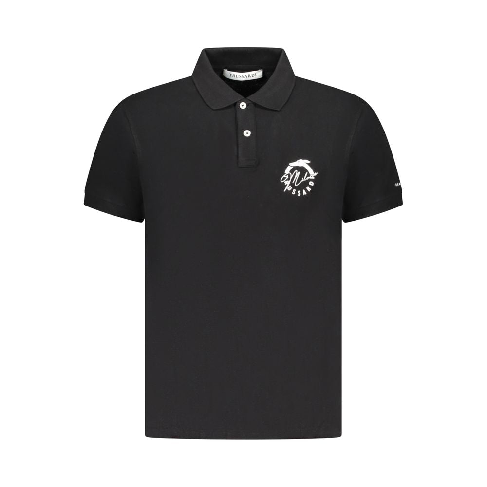 Trussardi Black Cotton Men Polo Trussardi