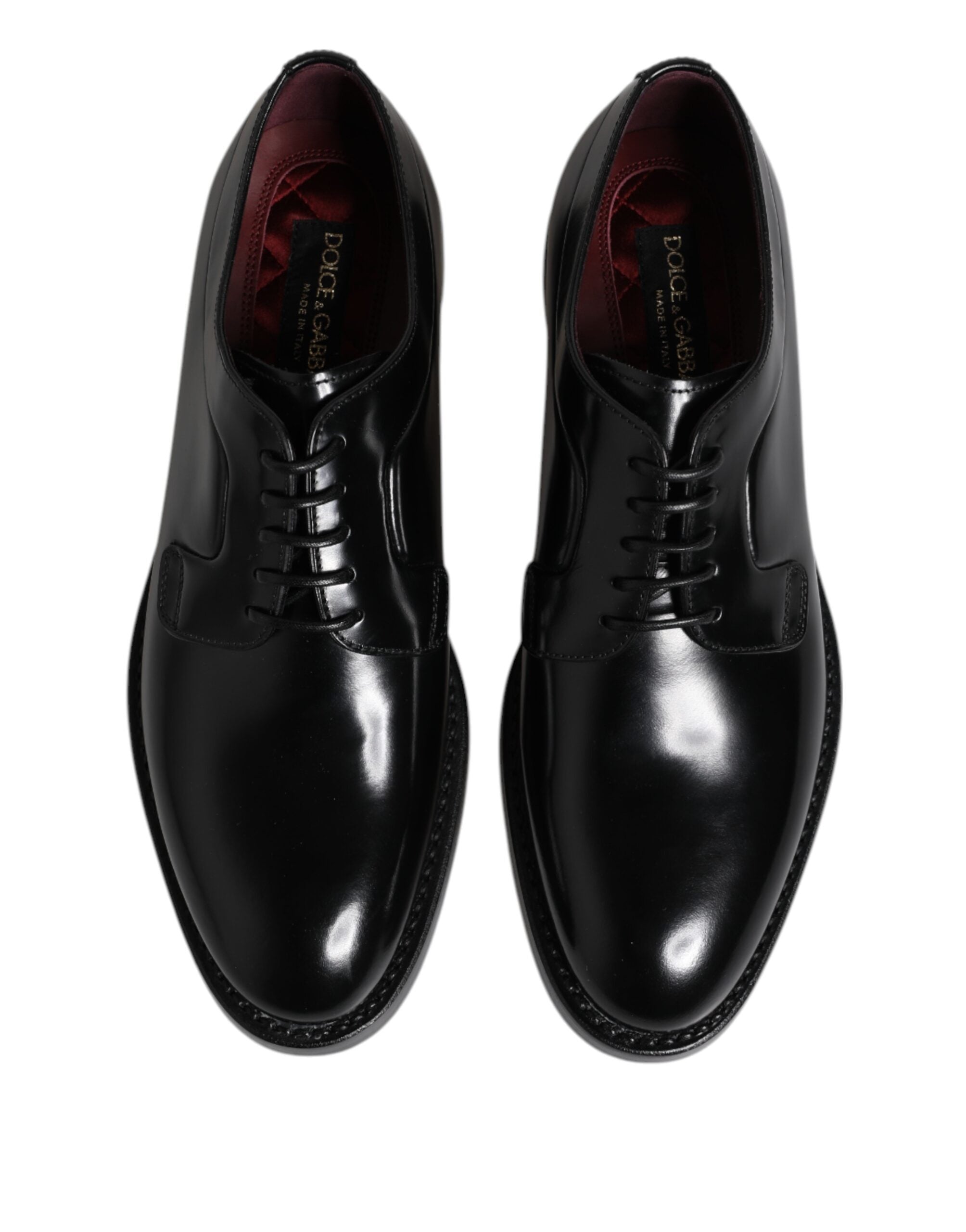 Dolce & Gabbana Black Leather Lace Up Derby Dress Formal Shoes Dolce & Gabbana