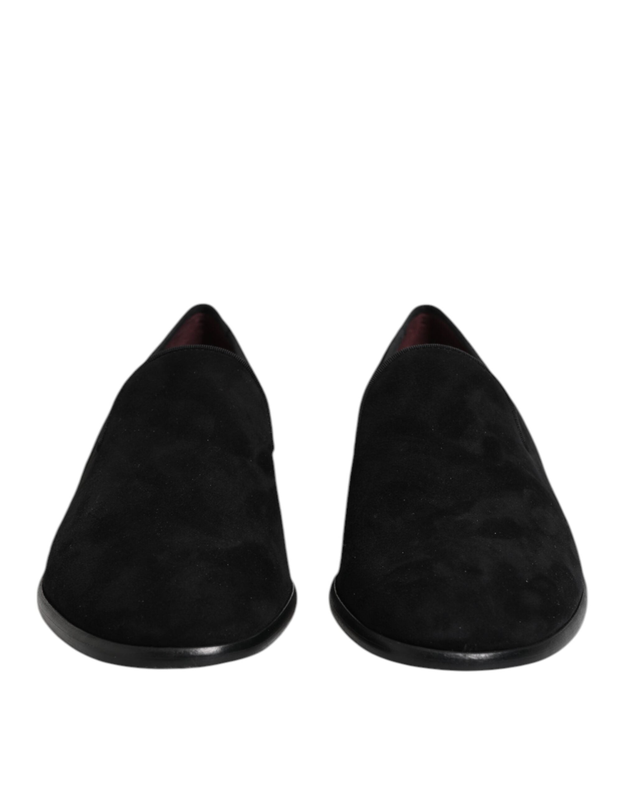Dolce & Gabbana Black Suede Slip On Loafers Formal Shoes Dolce & Gabbana