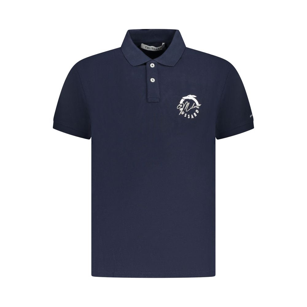 Trussardi Blu Cotton Men Polo Trussardi