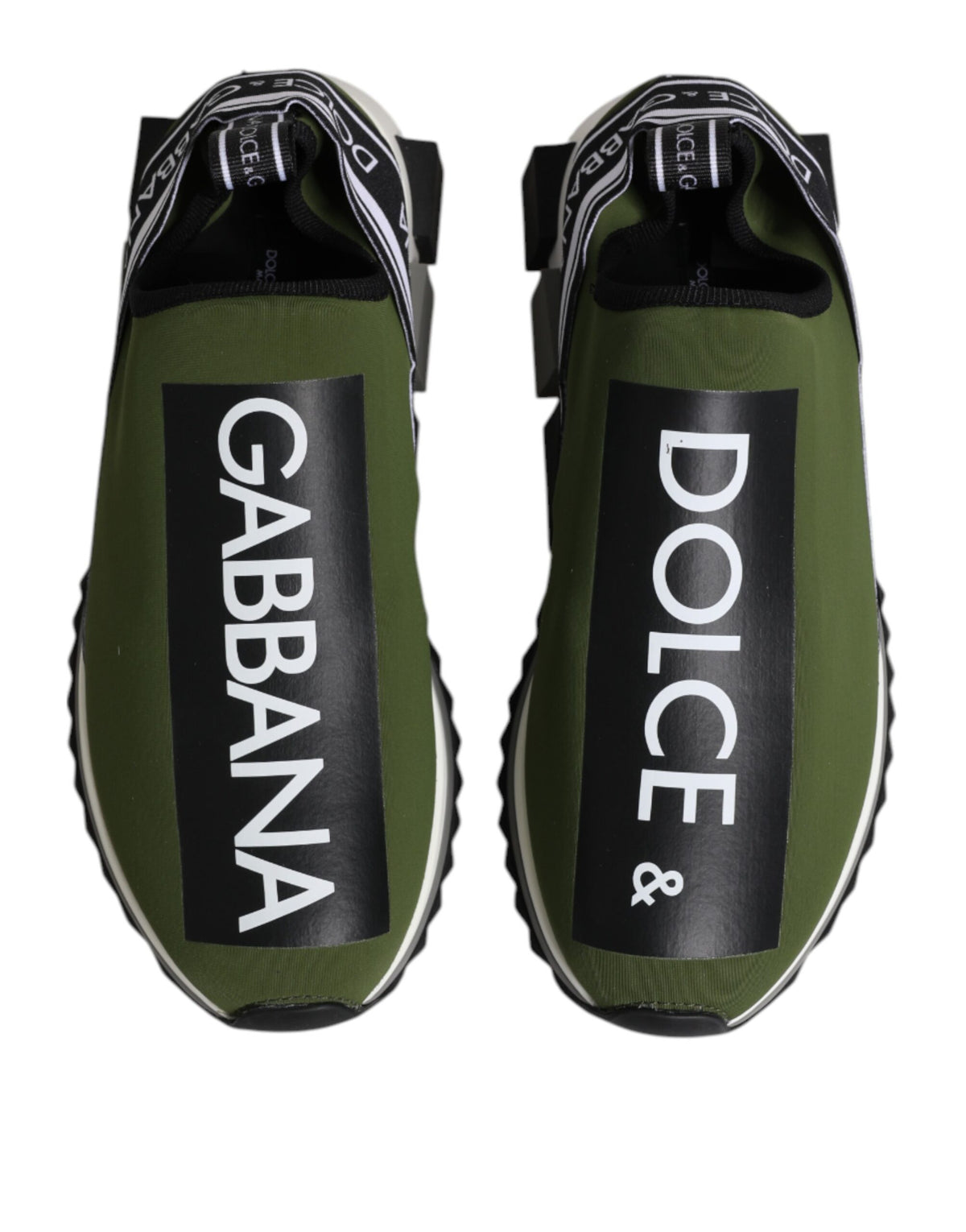 Dolce & Gabbana Green Black Slip On Sorrento Sneakers Shoes