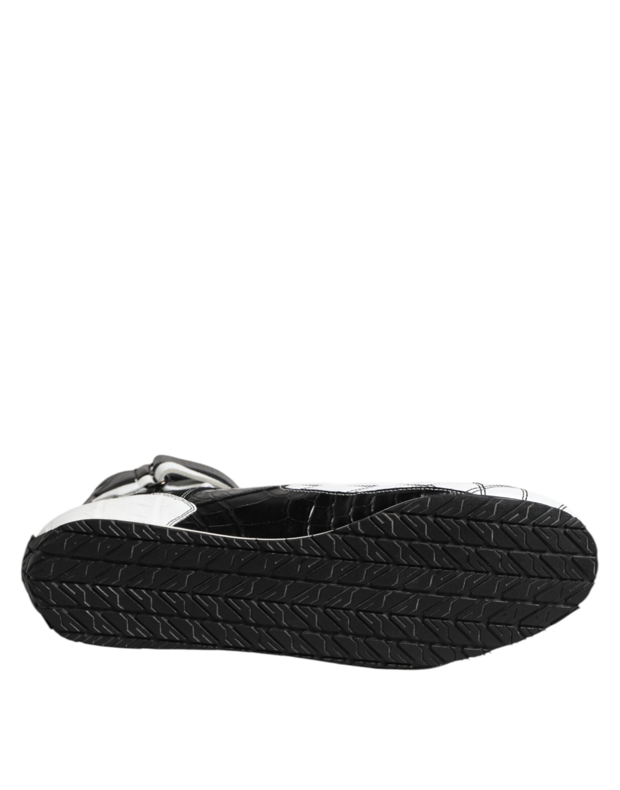 Dolce & Gabbana Black White Leather High Top Sneakers Shoes Dolce & Gabbana