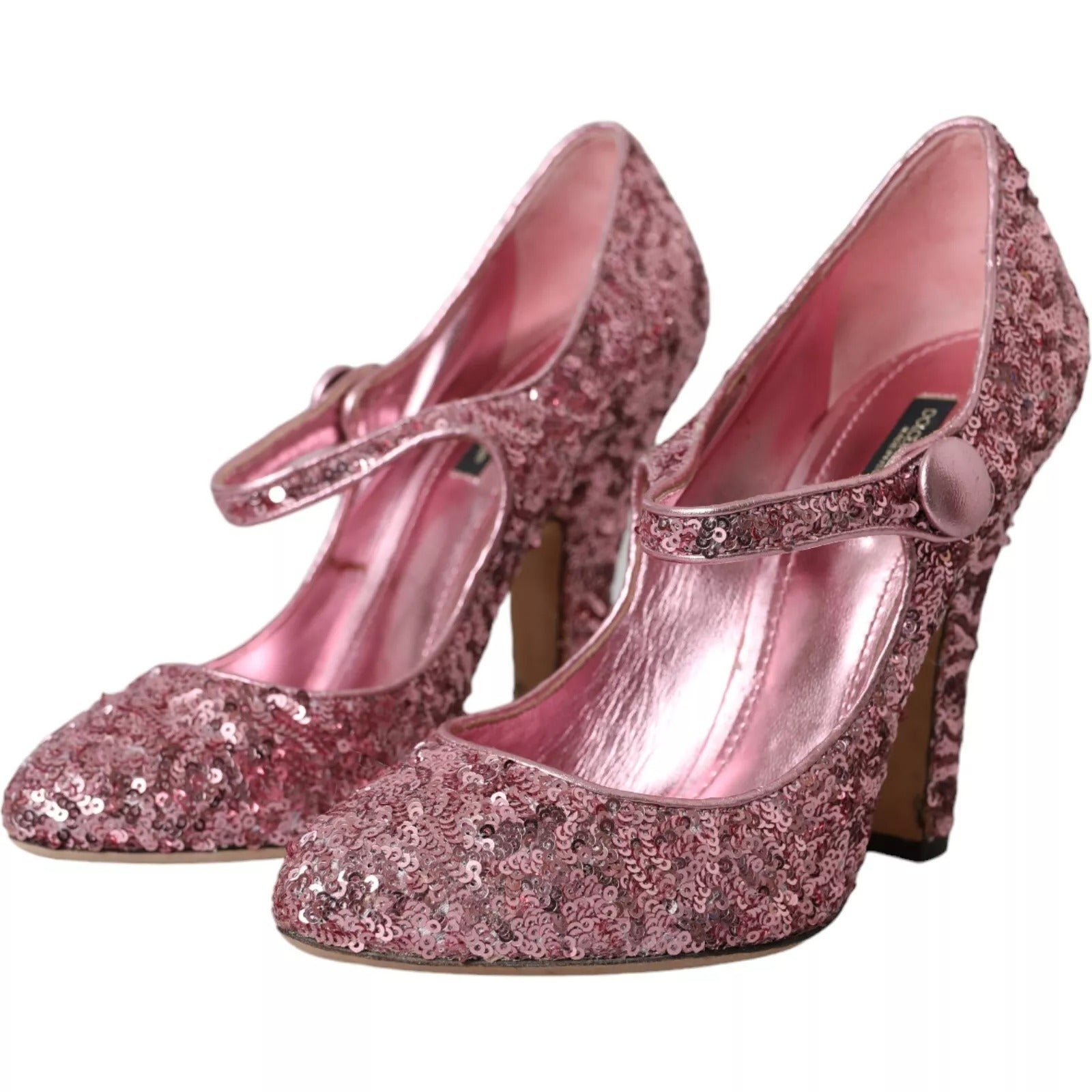Dolce & Gabbana Pink Sequin Mary Jane Pumps High Heels Shoes Dolce & Gabbana