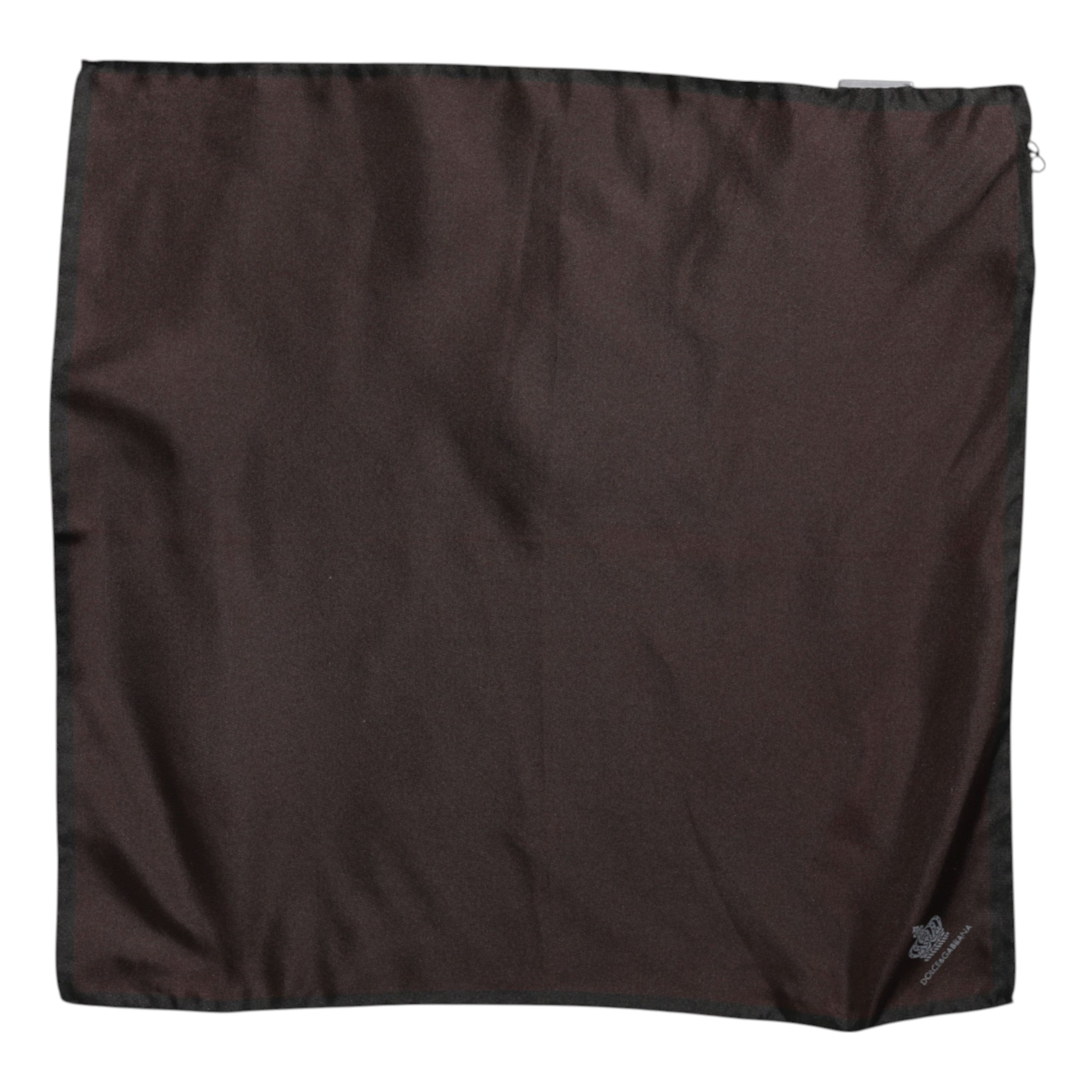 Dolce & Gabbana Brown DG Crown Silk Square Men Foulard Scarf Dolce & Gabbana
